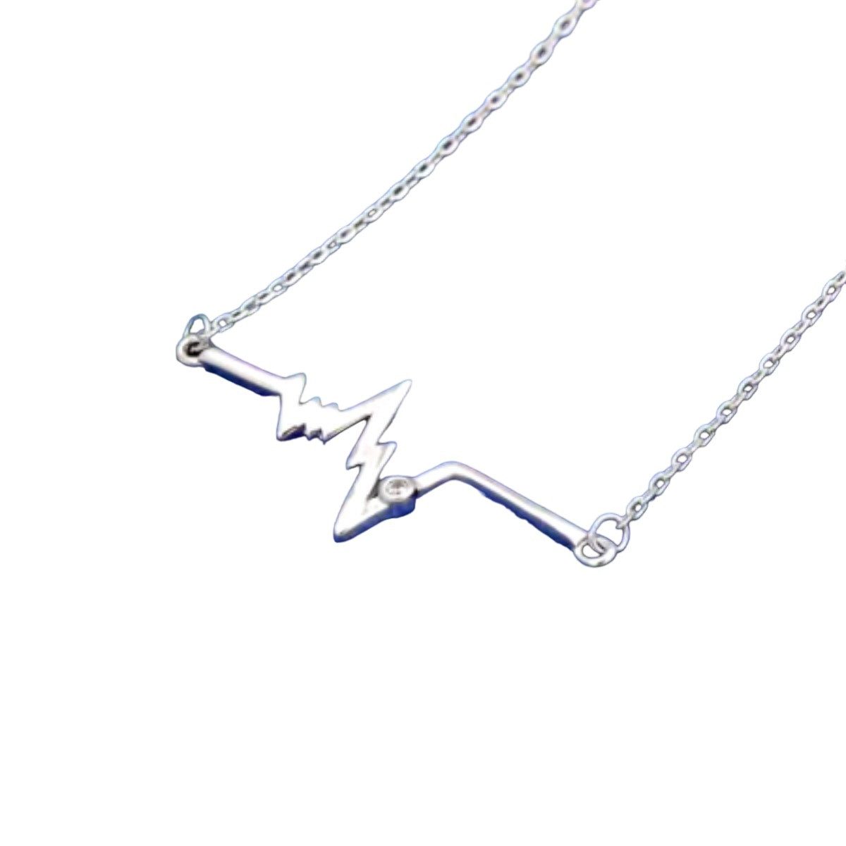 Silberkette Damen Kette mit Silberanhänger Herzschlag Halskette mit Herz Schmuck