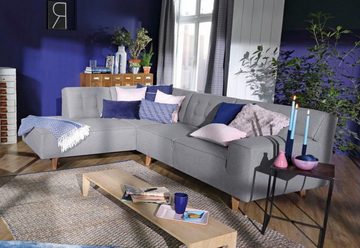 TOM TAILOR HOME Ecksofa NORDIC CHIC, mit Ottomane, wahlweise mit Sitzvorzug, Füße Buche natur