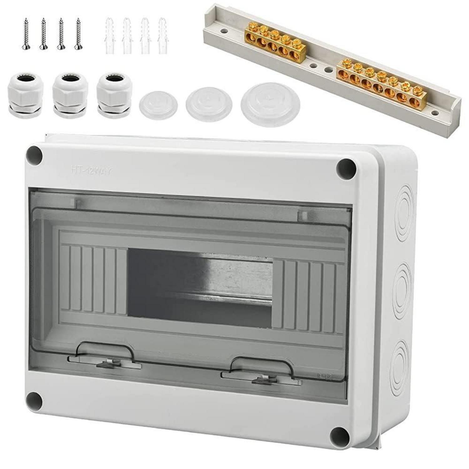 LuxusKollektion Verteilerbox Sicherungskasten Aufputz IP65-1 Reihig 12 Module Feuchtraum