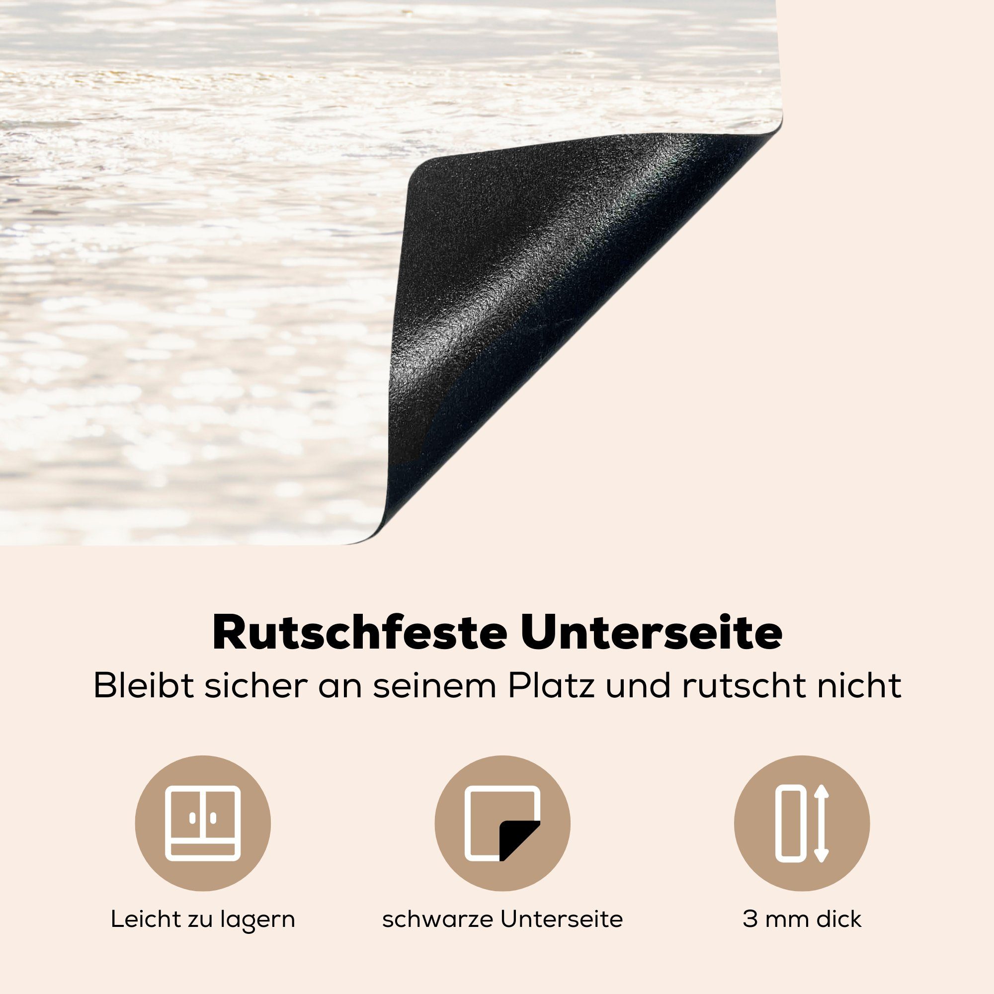 Herdblende-/Abdeckplatte Vinyl, tlg), (1 - cm, die Vogel, Wasser - MuchoWow 71x52 Induktionskochfeld Schwan für küche, Ceranfeldabdeckung Schutz