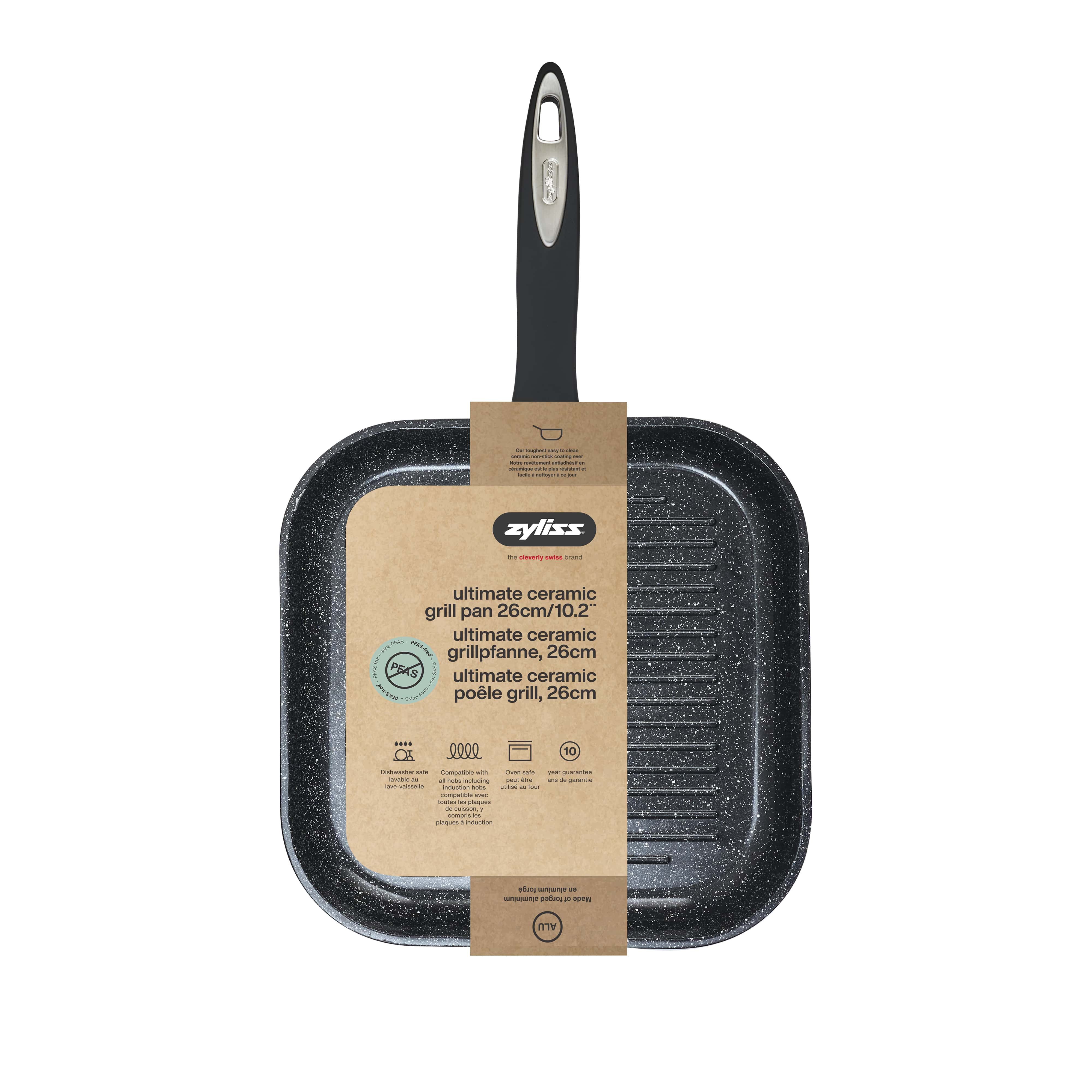 zyliss Grillpfanne Ultimate, Aluminium, Keramik-Pfanne, geeignet für alle Herdarten