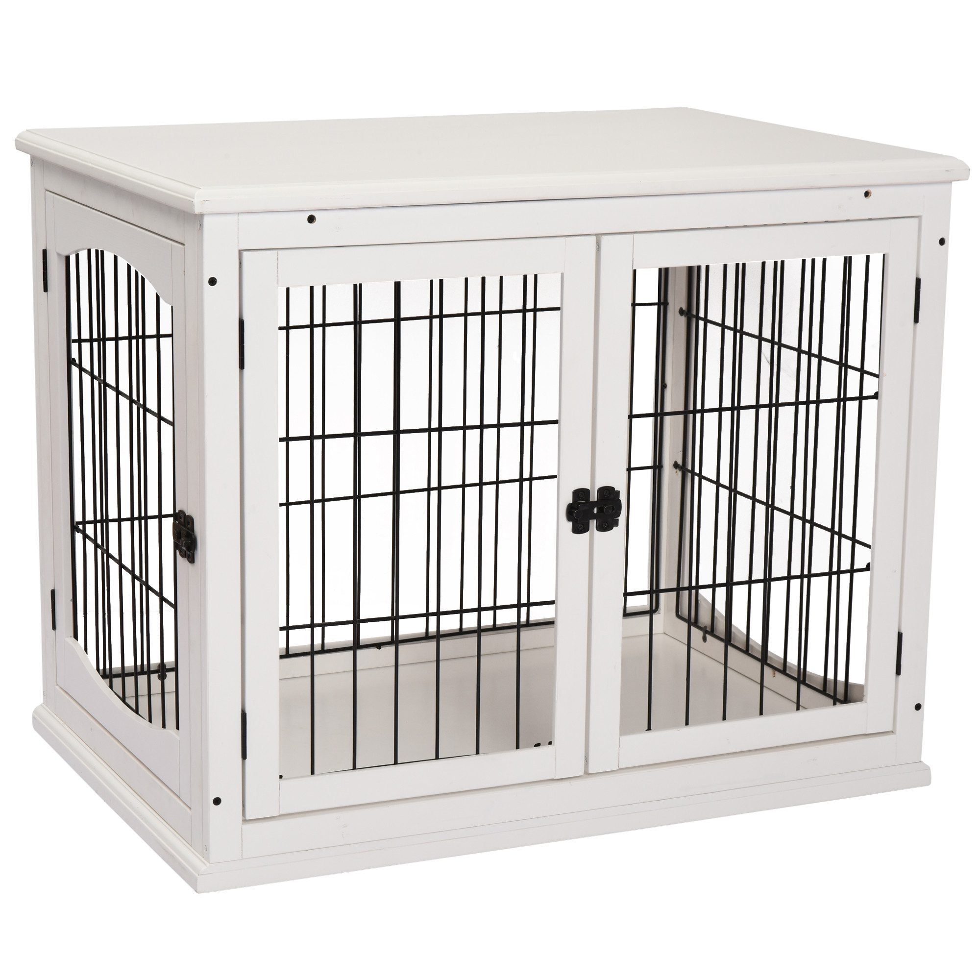 furnicato Hunde-Transportbox Transportbox für Hunde 58,5 cm x 81 cm x 66 cm Türen, MDF-