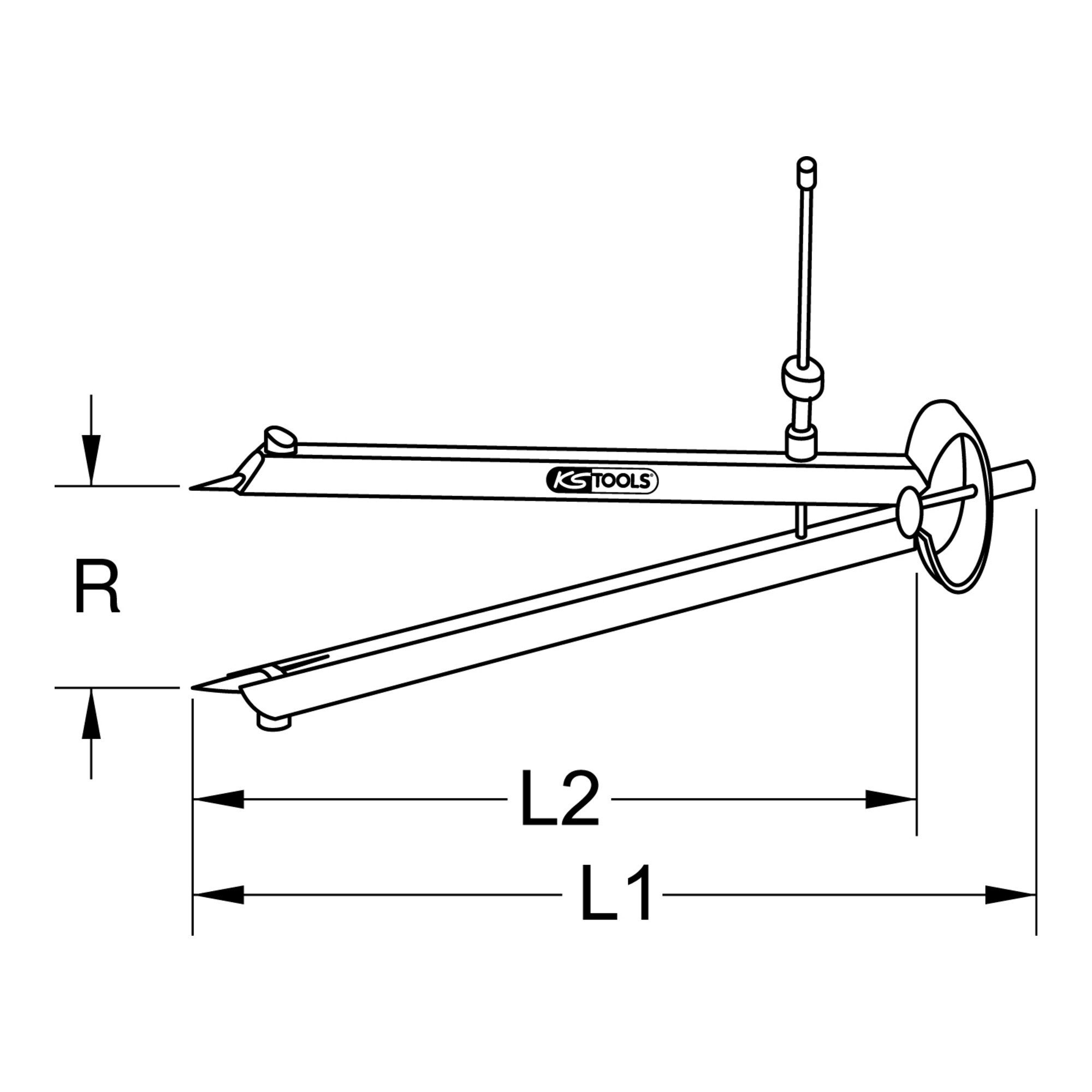 KS Tools Reißnadel KS Tools Präzisions-Feder-Spitzzirkel mit auswechselbaren Spitzen, 190