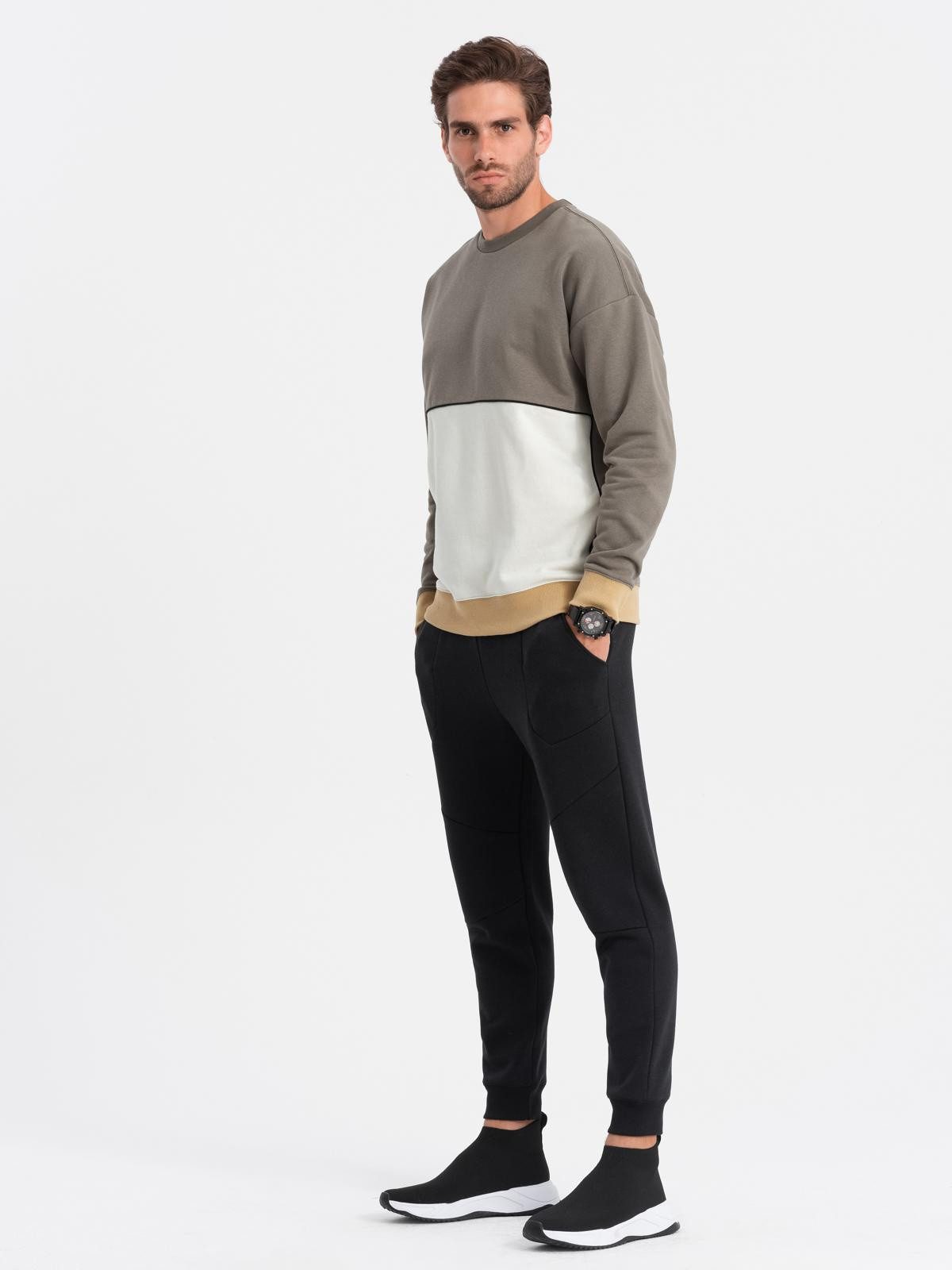 OMBRE Sweatshirt Oversize Sweatshirt mit kontrastfarbenen Einsätzen