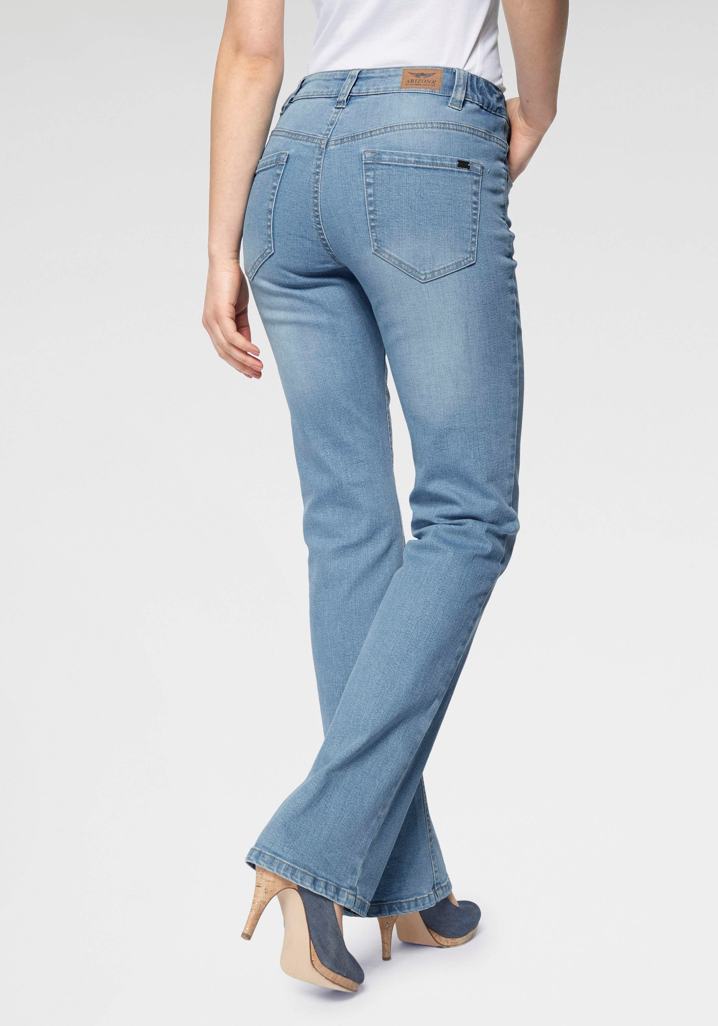 Bund Waist Arizona High bleached mit seitlichem Bootcut-Jeans Gummizugeinsatz