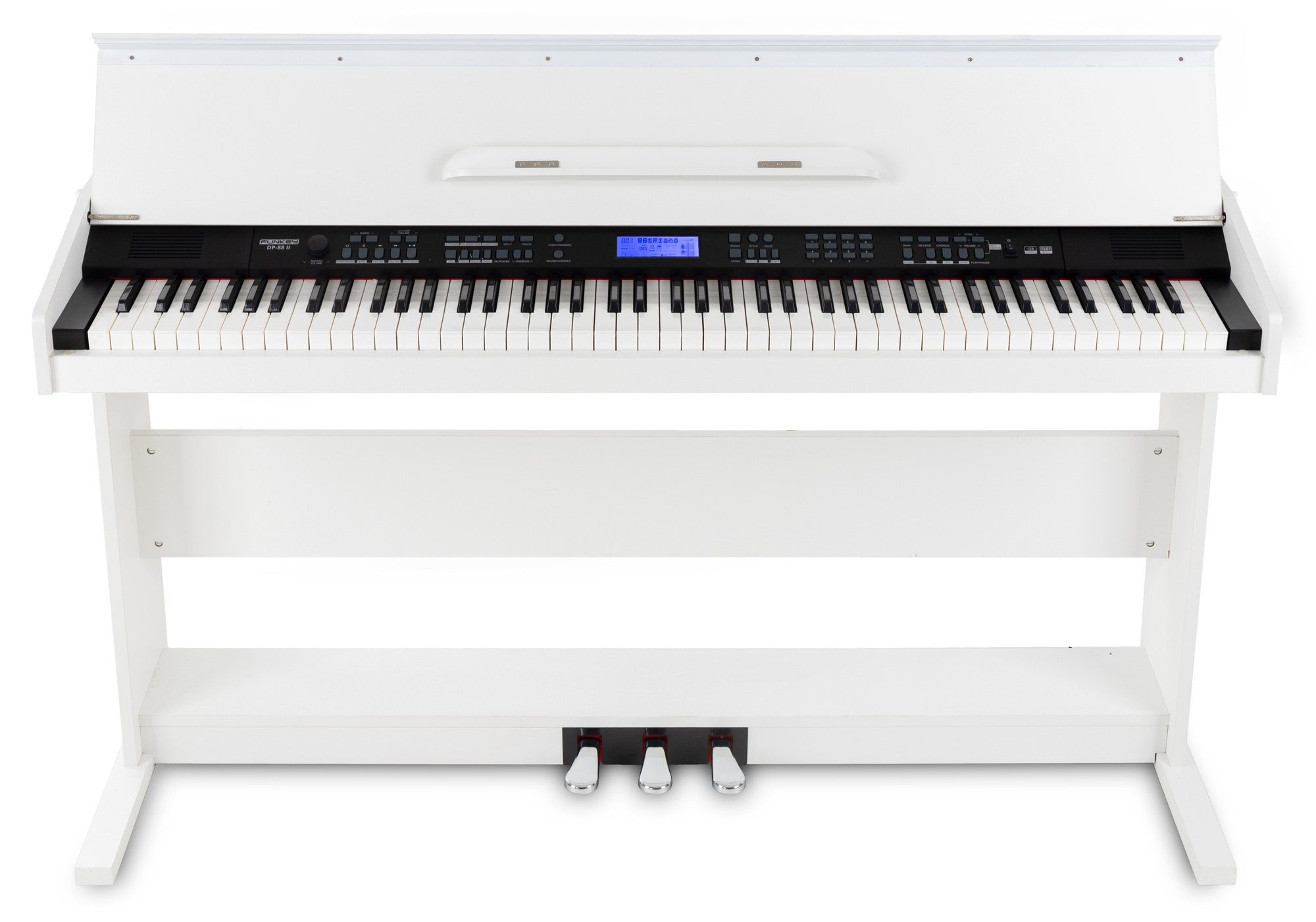 FunKey Digitalpiano DP-88 II E-Piano mit 88 anschlagsdynamische Tasten (Economy-Set, 4-St., inkl. Keyboardbank, Kopfhörer und Klavierschule), umfangreiche Begleitautomatik und Keyboard Chord Akkordbegleitung