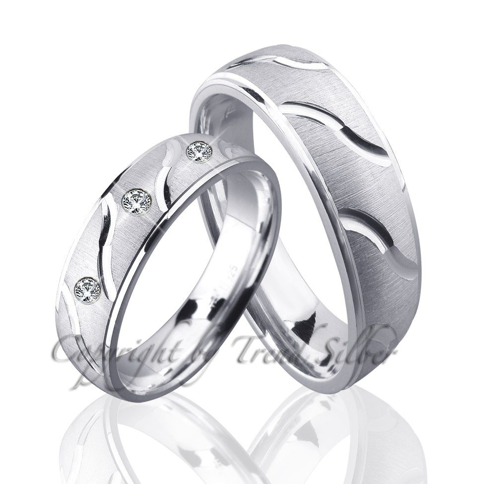 Trauringe Hochzeitsringe Silber Stein, Verlobungsringe J57 925er Trauringe123 Trauring Eheringe Partnerringe mit aus