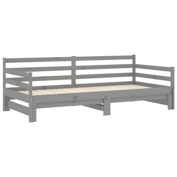 vidaXL Bett Tagesbett Ausziehbar Grau Massivholz Kiefer 2x(90x200) cm