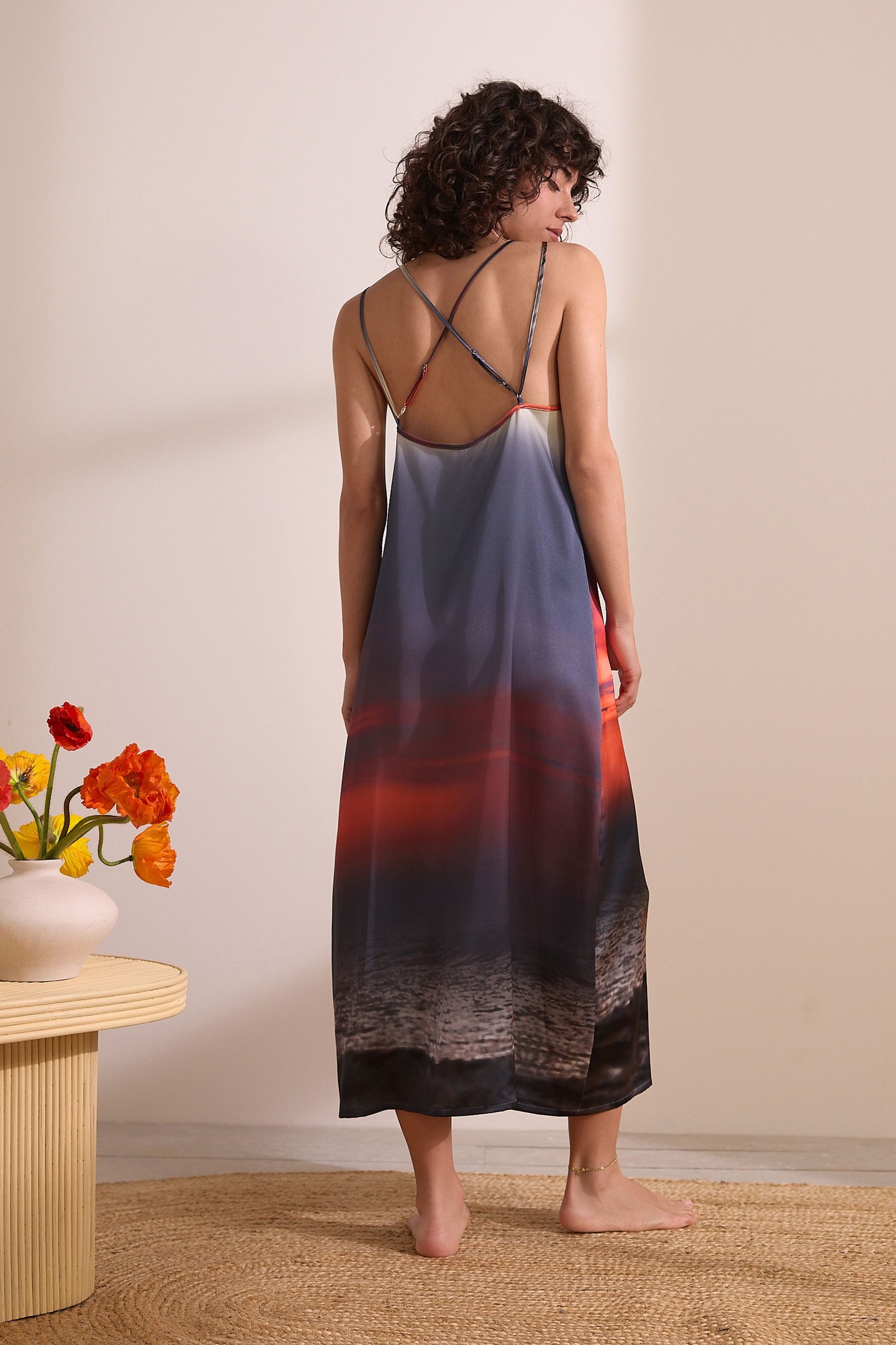 Next Nachthemd Maxi-Negligee aus Satin (1-tlg)