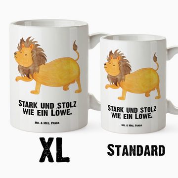 Mr. & Mrs. Panda Tasse Sternzeichen Löwe - Weiß - Geschenk, Grosse Kaffeetasse, Geschenk Aug, XL Tasse Keramik, Liebevolles Design