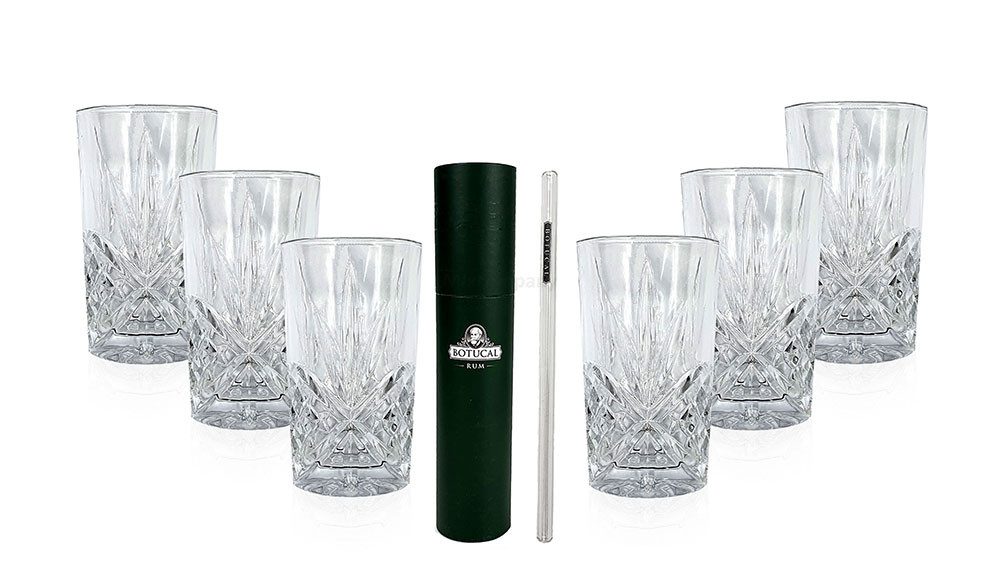 Longdrinkglas Longdrinkglas in Kristall Optik - 6er Set Gläser + 20 Stk. Botucal G