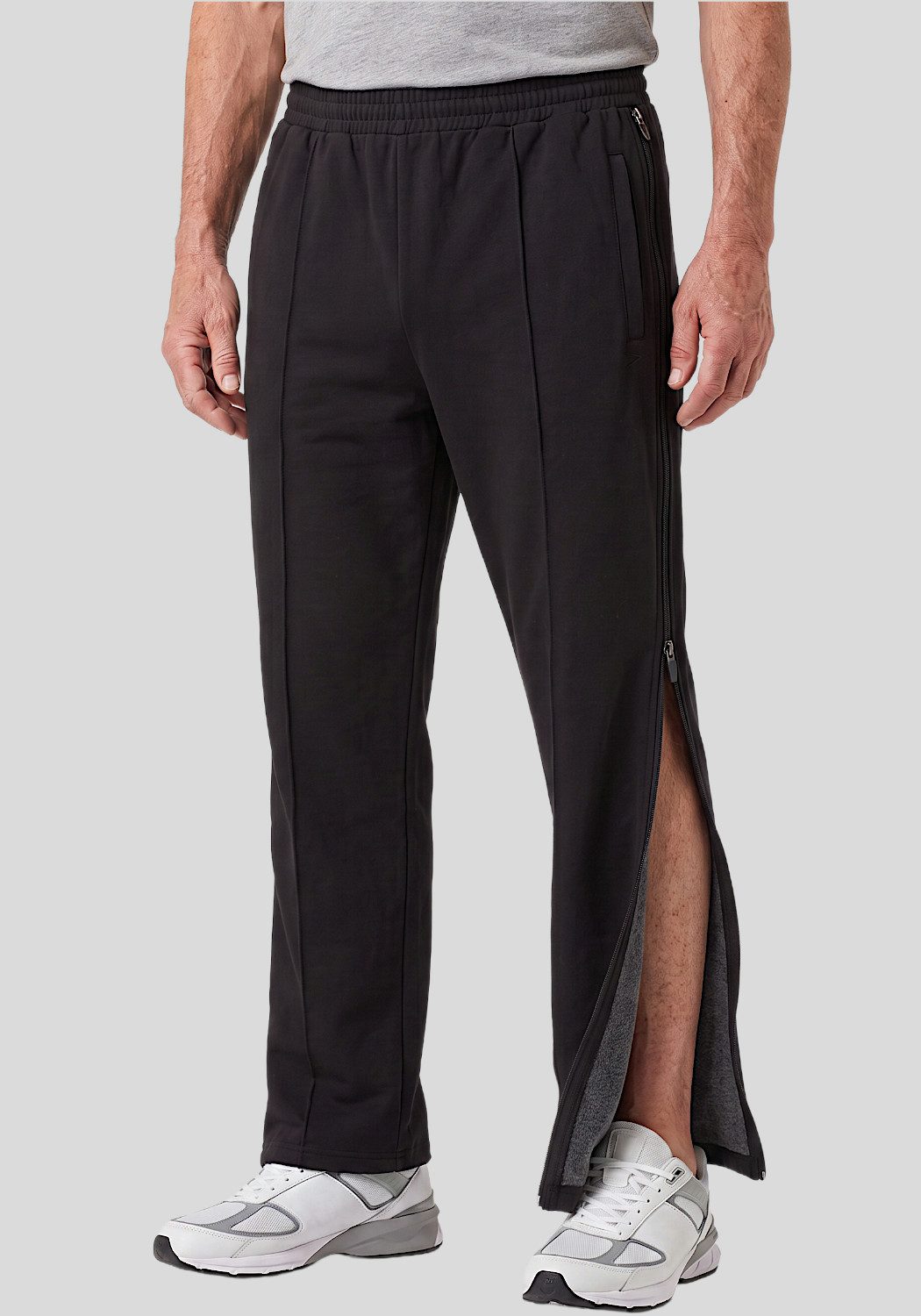 Herbold Sportswear Trainingshose Herren Reha Hose 2-Wege Reißverschluss Freizeithose Kurhose, auch in Kurzgröße
