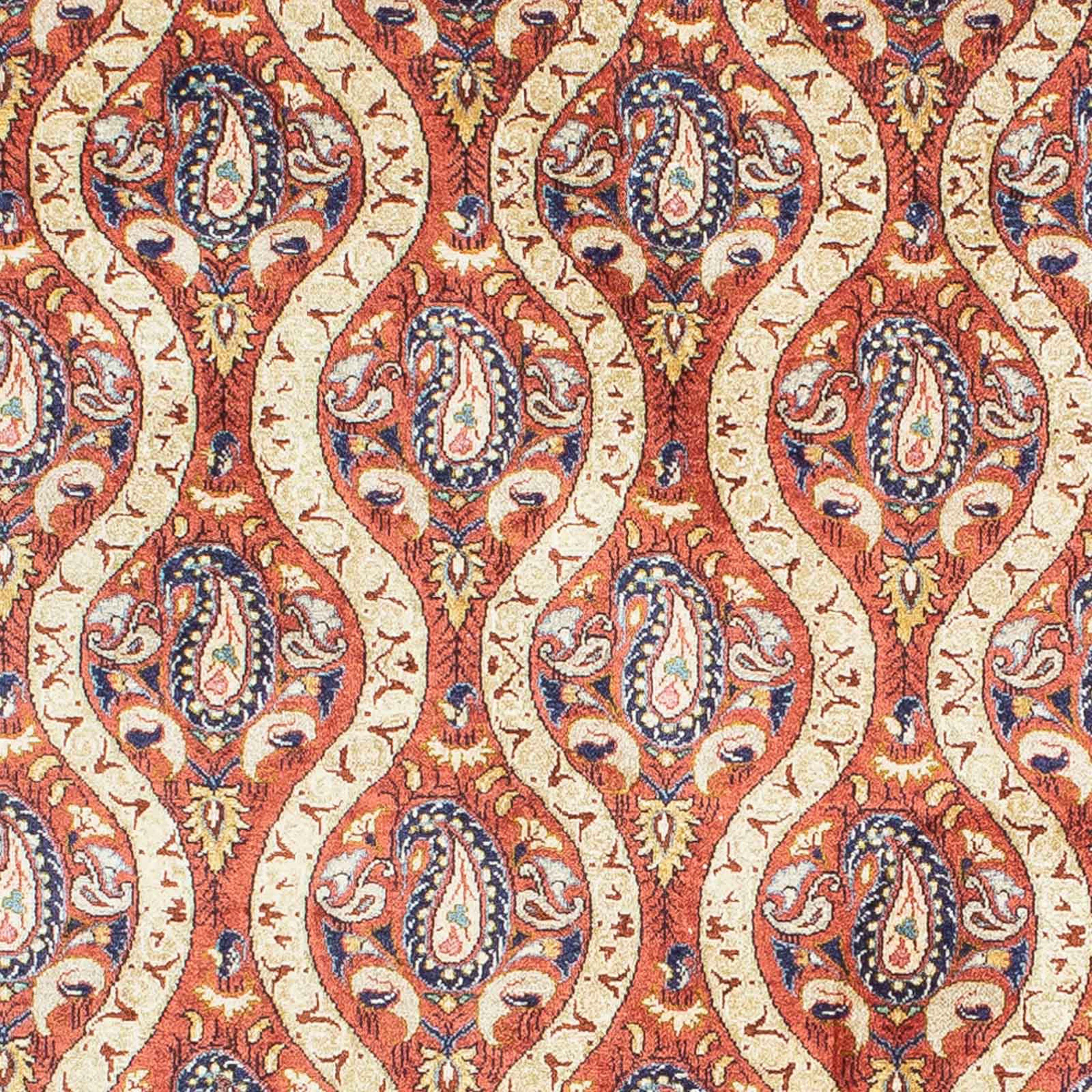 Orientteppich Perser - - x - Ghom Einzelstück 10 cm morgenland, mit rot, 98 mm, Handgeknüpft, Wohnzimmer, Höhe: 150 rechteckig, Zertifikat