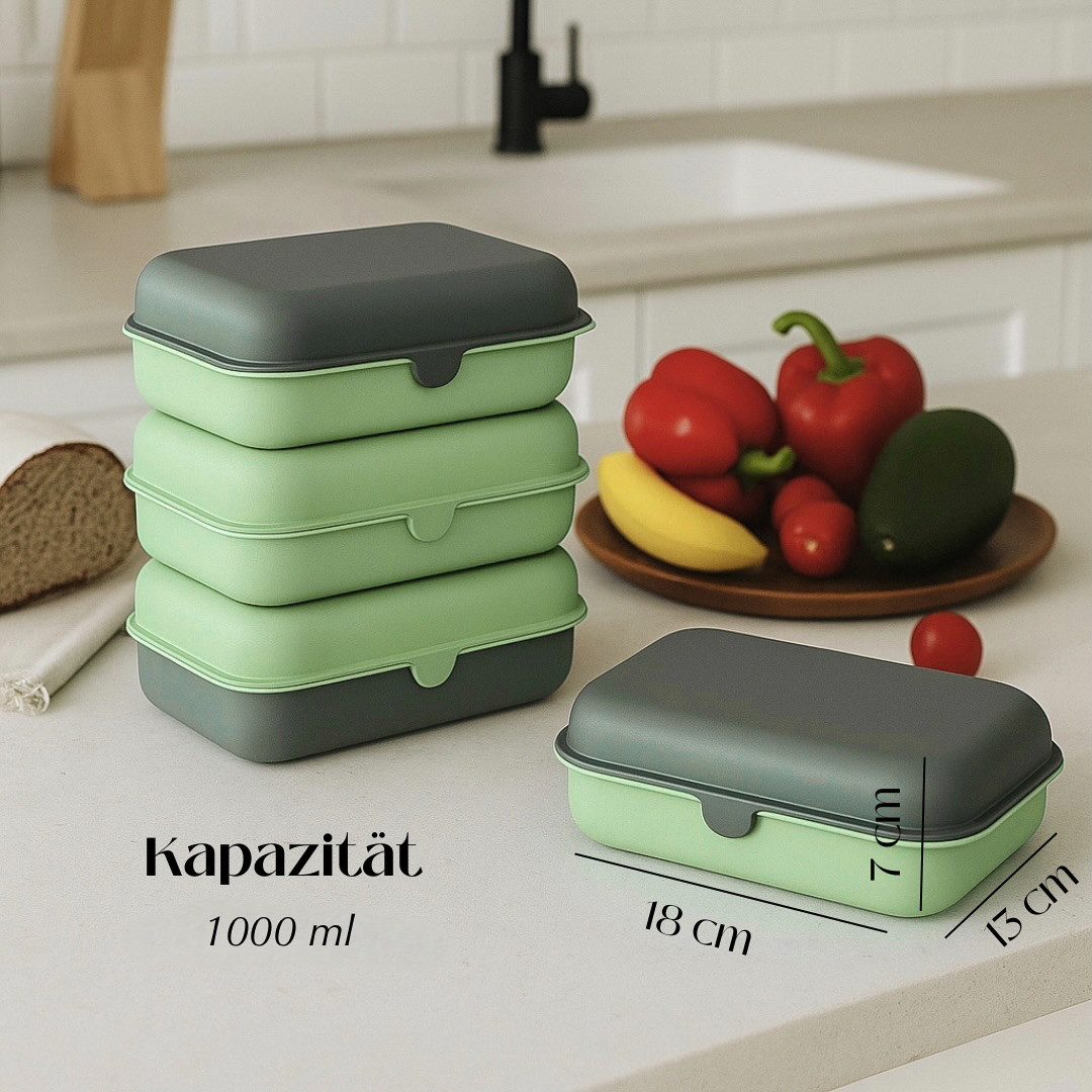 COFI 1453 Lunchbox Brotdosen 3er-Set Frühstücksbox spülmaschinenfest, stapelbar, 1000 ml, Kunststoff, (3-tlg., 3er Set), Made in Germany