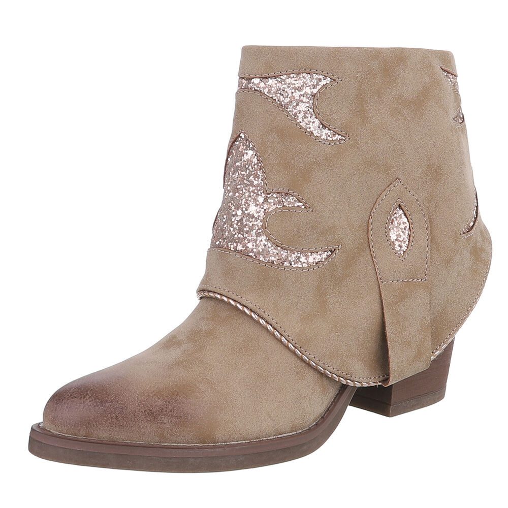 Ital-Design Modische Stiefelette mit Glitzer-Details für günstig online kaufen