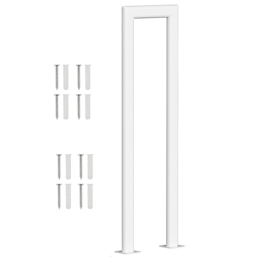 Clanmacy Treppengeländer Treppengeländer U-förmiges ovales Rohr 55 - 100 cm Weiß/Schwarz, 55 cm Höhe