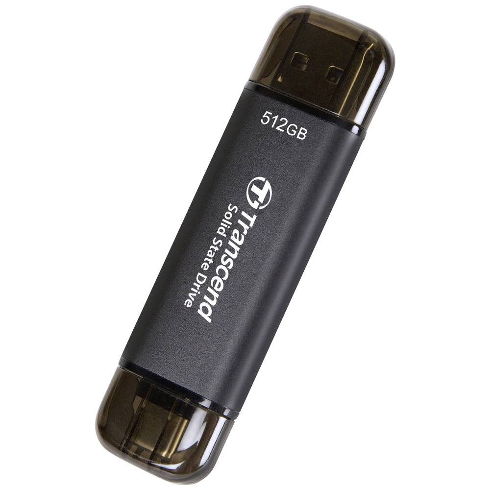 Transcend External SSD, ESD310C, USB 10Gbps, Type C/A, Black TS512GESD310C externe SSD (512 GB)