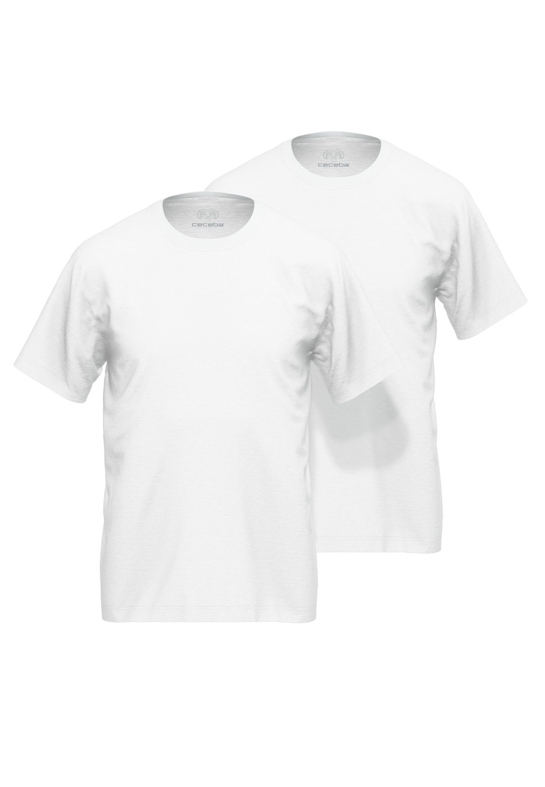 Unterziehshirt CECEBA Herren Shirt weiß uni 2er Pack