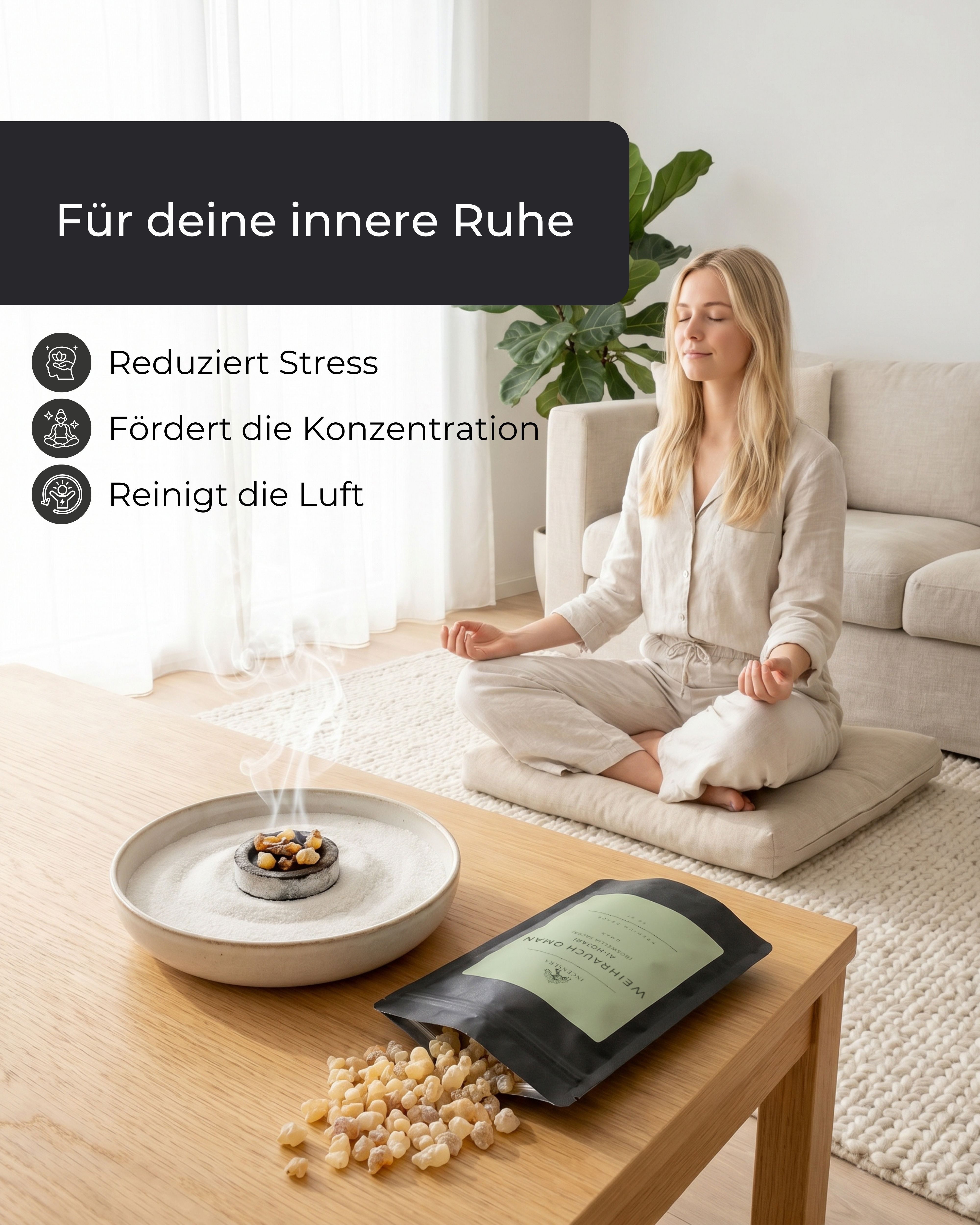 Incensera Räucherstäbchen-Halter Weihrauch Oman Hojari, Räucherharz Boswellia Sacra Frankincense Luban, reines Weihrauch