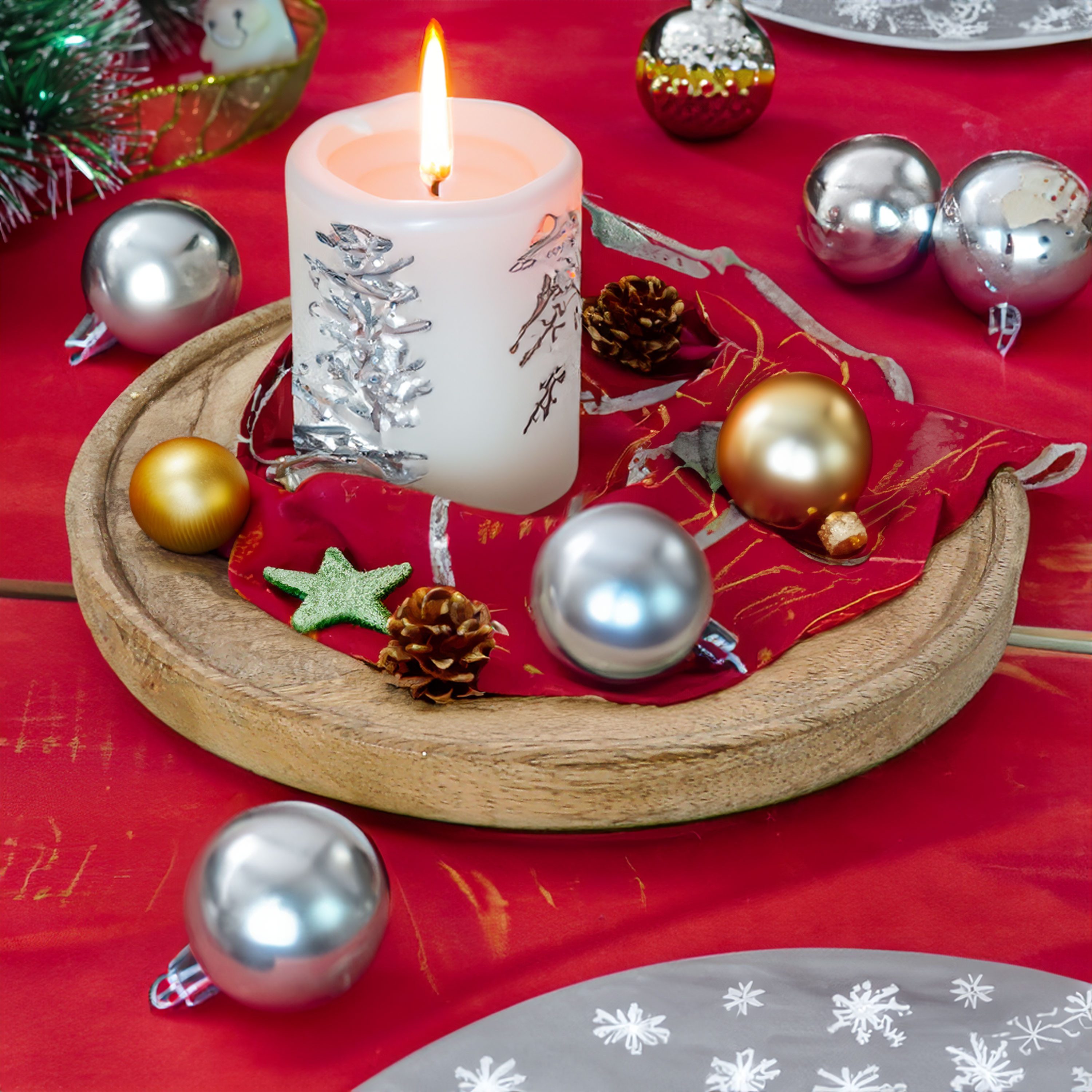 CEPEWA Dekoteller Dekoteller Ø25x2,5cm Mangoholz rund Dekoschale Naturprodukt rustikal