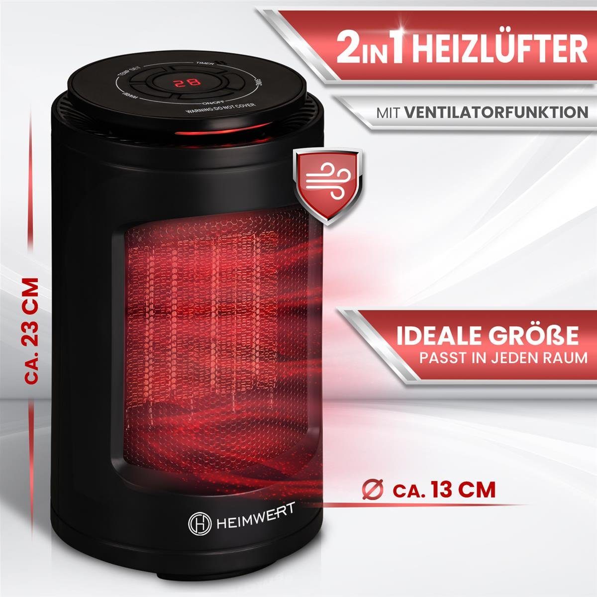 HEIMWERT Infrarotstrahler Heizlüfter 1200Watt Schnellheizer Heizer, günstig online kaufen