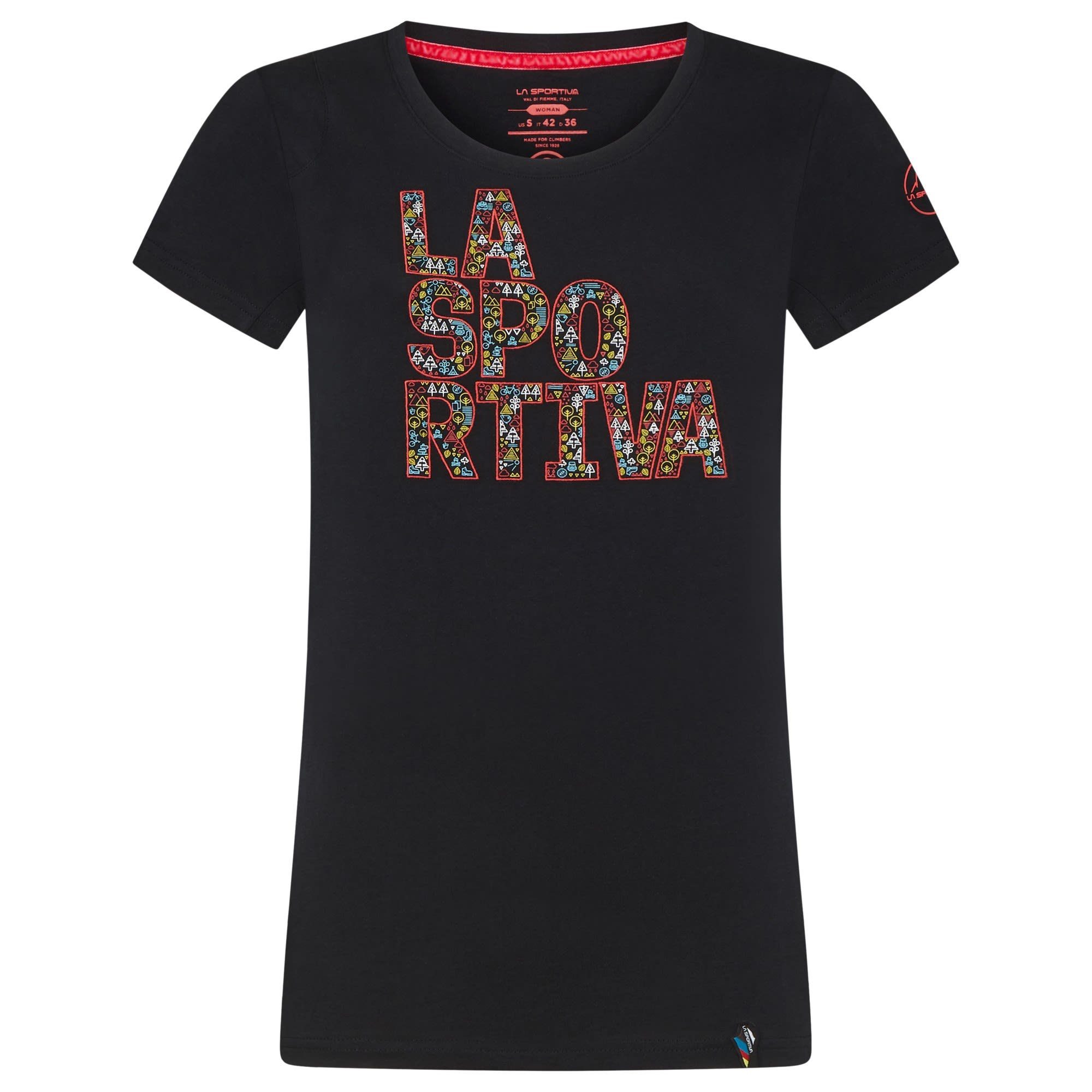 Damen Pattern Sportiva La W Kurzarm-Shirt Black T-shirt T-Shirt La Sportiva