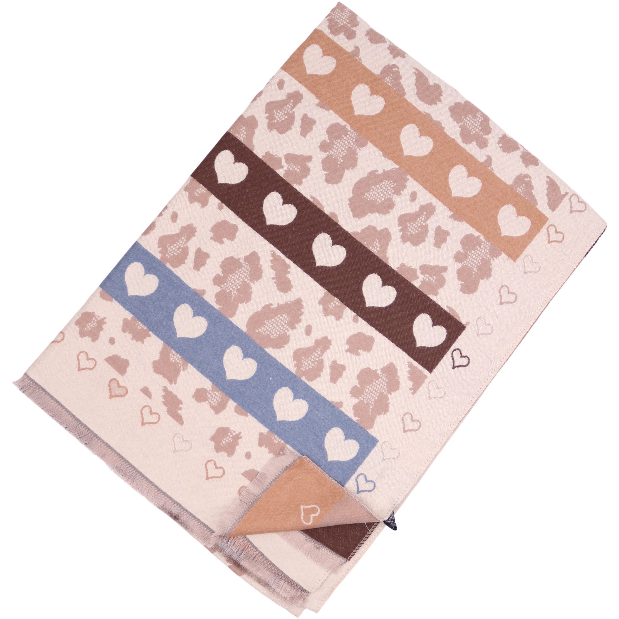 MIRROSI Modeschal weicher und warmer Schal Herz Leo Muster, 65 x180cm, (Her günstig online kaufen