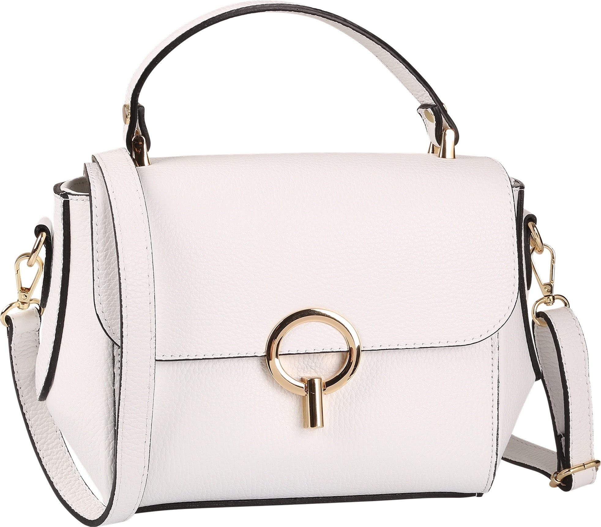 Toscanto Handtasche Toscanto Tasche weiß Handtasche mittel (Handtasche), Damen Handtasche Leder, weiß ca. 26cm x ca. 18cm