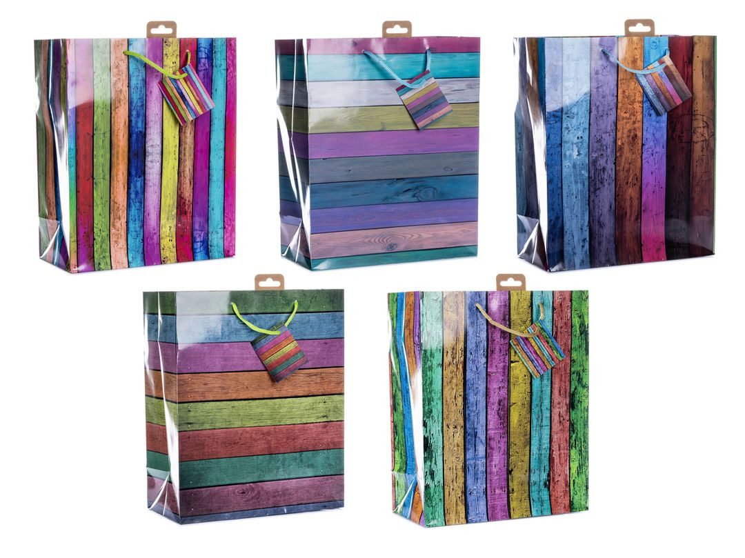laro Geschenkbox Premiumline Große Geschenktüten Geschenktaschen 10-100 Stk Stripes (40 St)