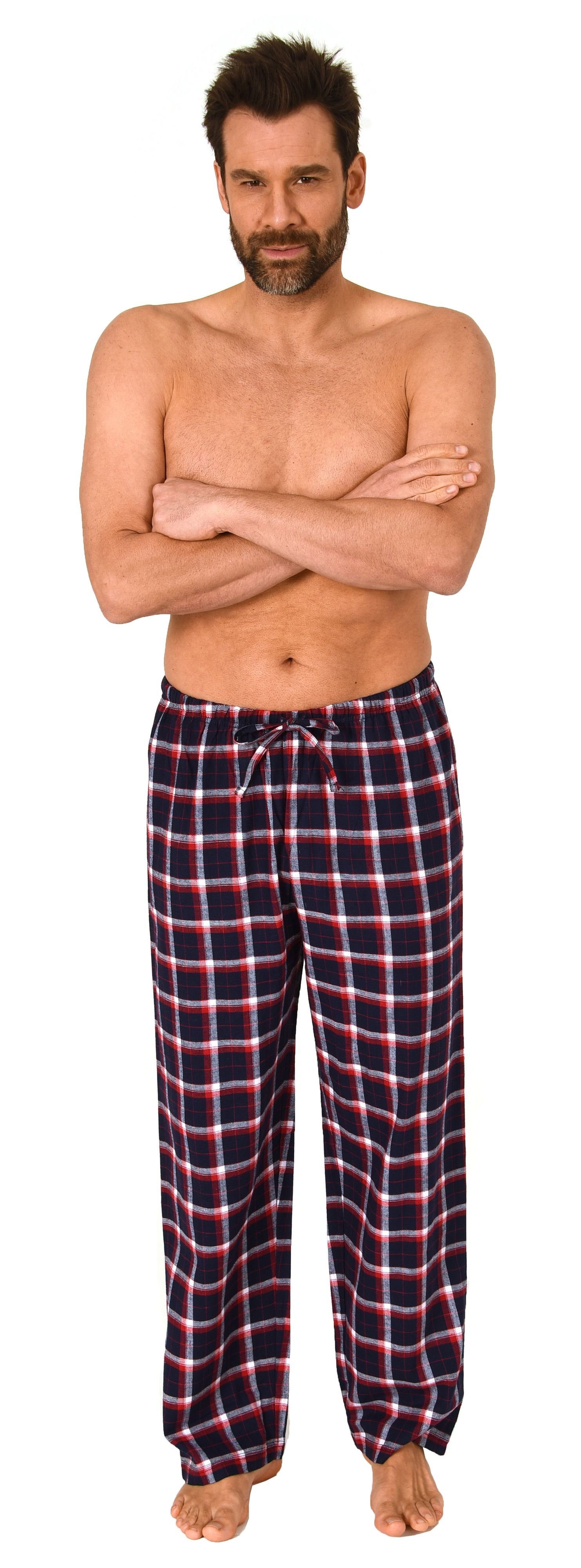 Normann Pyjama Herren Flanell Schlafanzug Hose in Karo-Optik günstig online kaufen