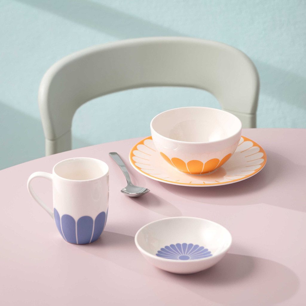 Villeroy & Boch Becher Fleur Couleur Henkelbecher 290 ml, 1-tlg., Porzellan
