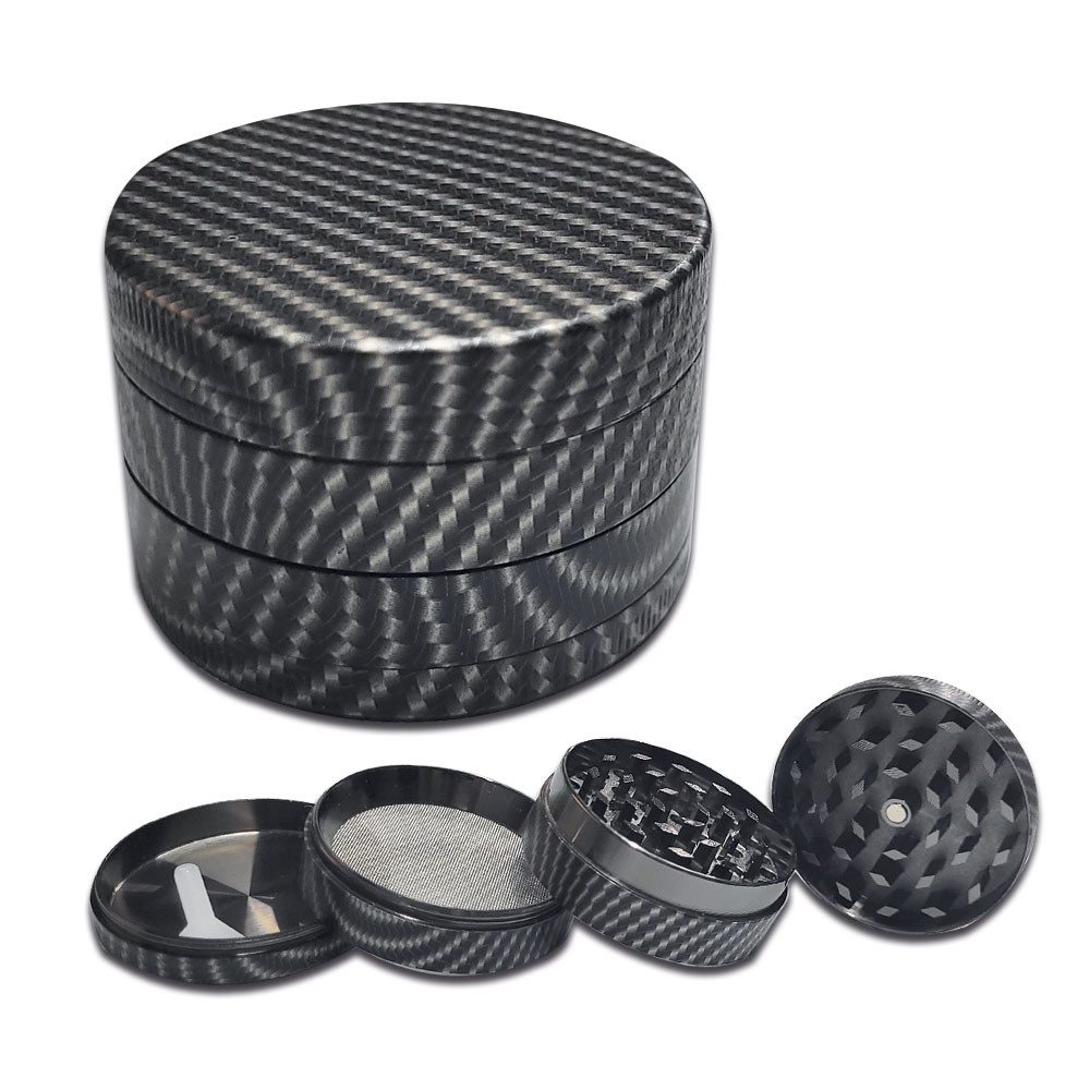 Coumo Grinder Grinder Crusher, Aluminium, Carbon Design, ⌀ 4,8 cm