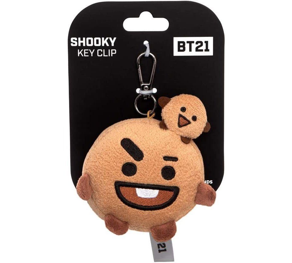 Aurora Plüschfigur Aurora 61337 - BT21 Shooky Key Clip, Schlüsselanhänger, 8 cm