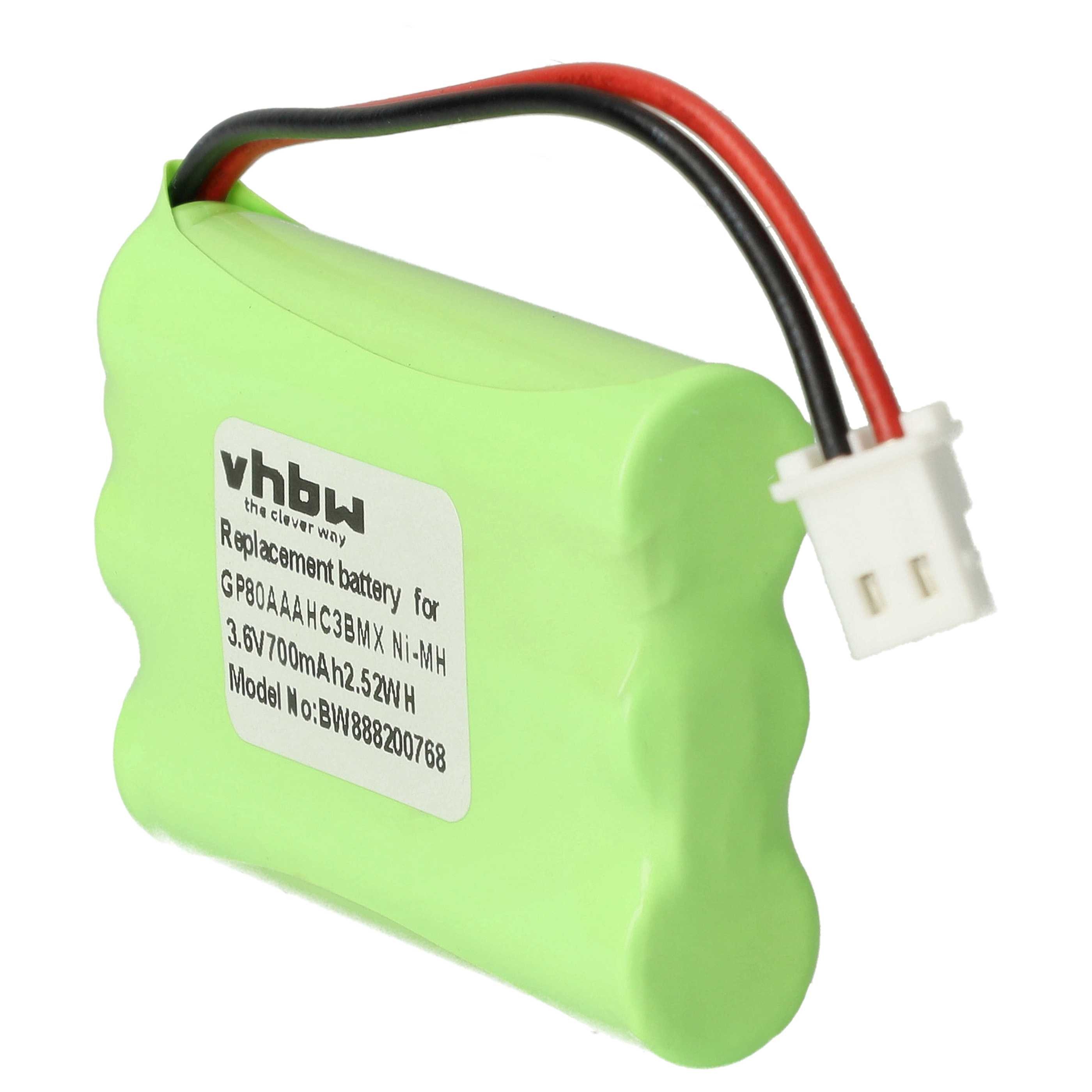 passend für Fishrice TEL10160, J2457, J2458, M6163 Babyphone (700 Akku