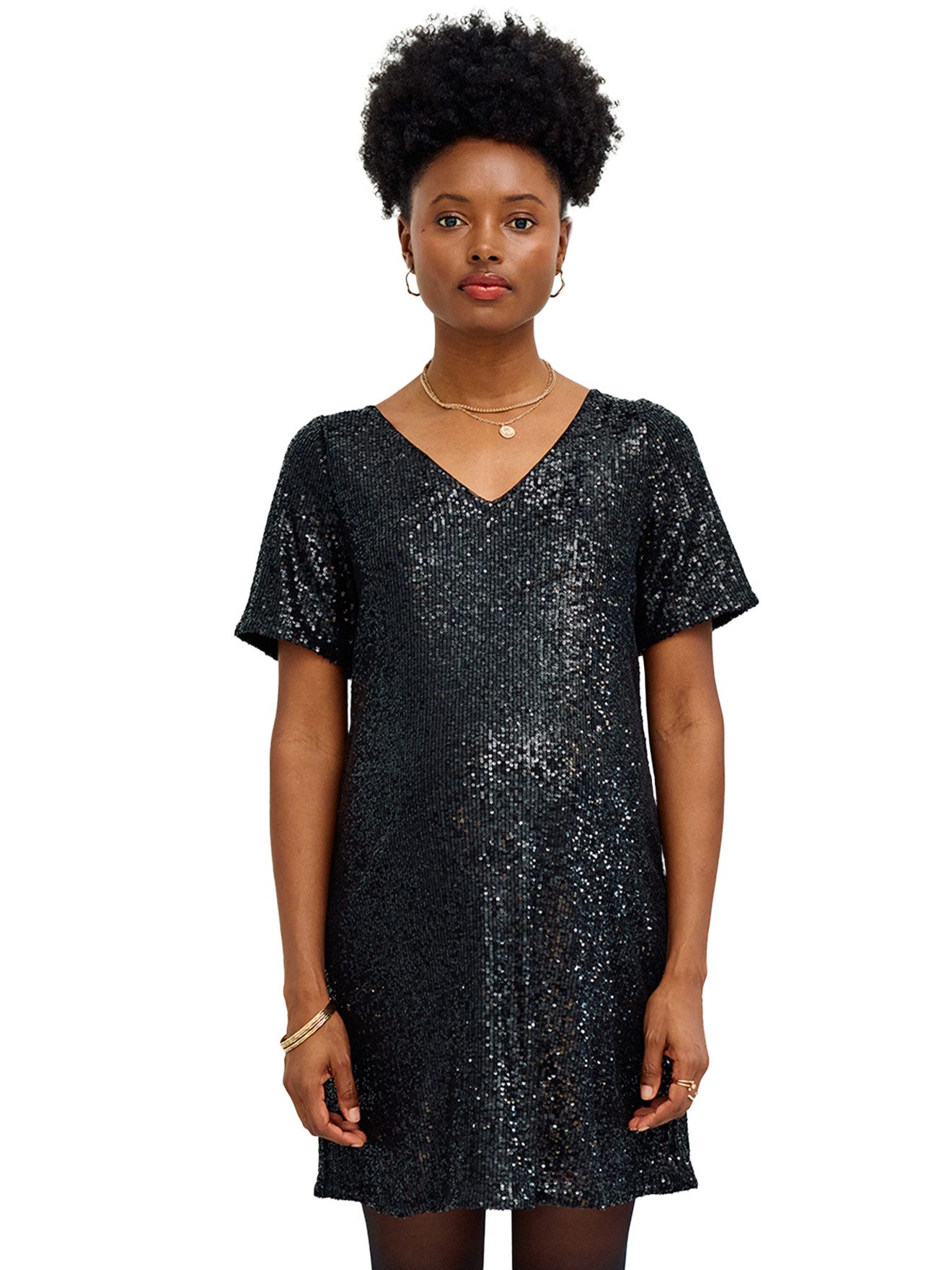 vertbaudet Umstandskleid Festliches Umstandskleid mit Pailletten