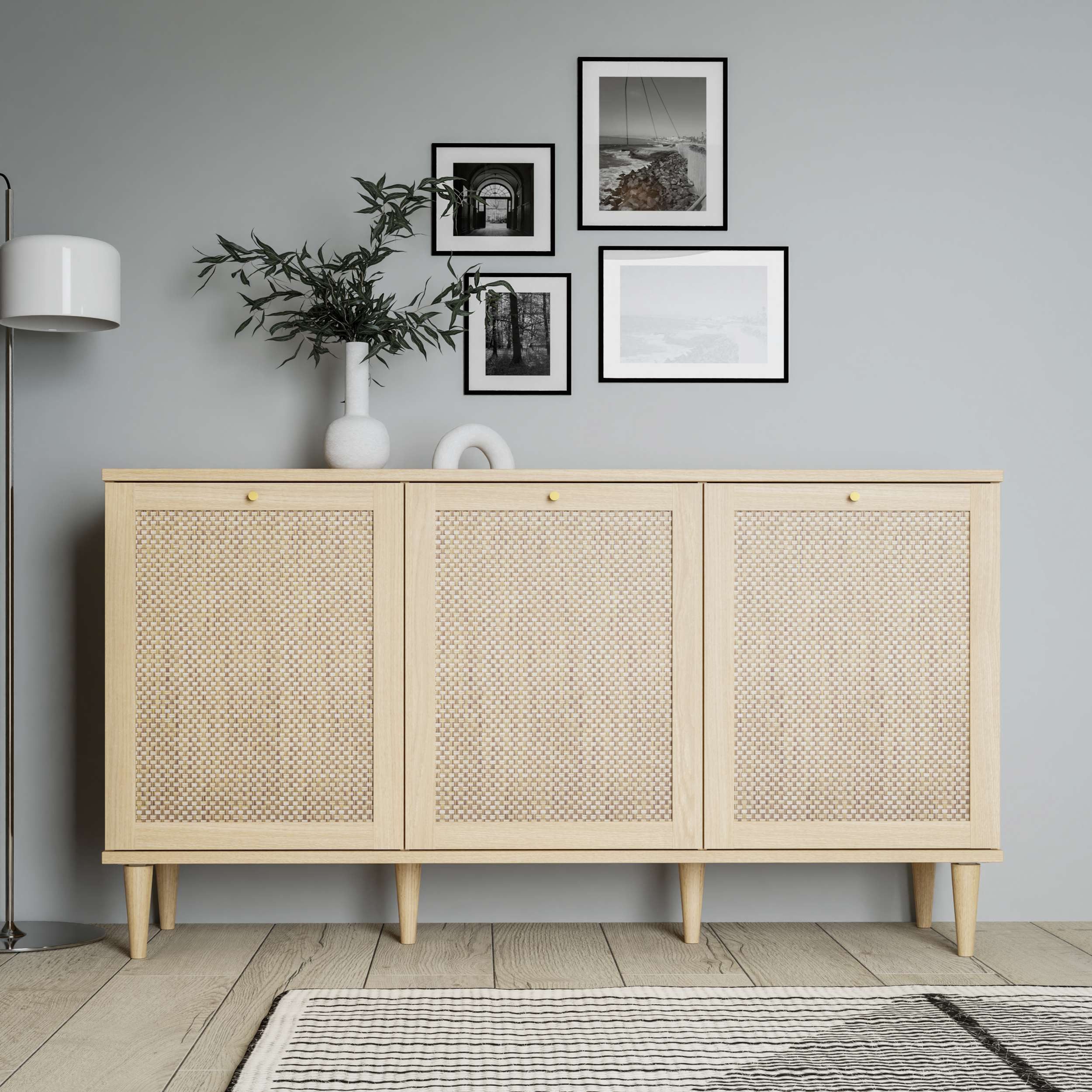 99rooms Kommode Consuelo (Sideboard, Kommode), mit 3 Türen, aus Holzwerkstoff, mit Soft-Close