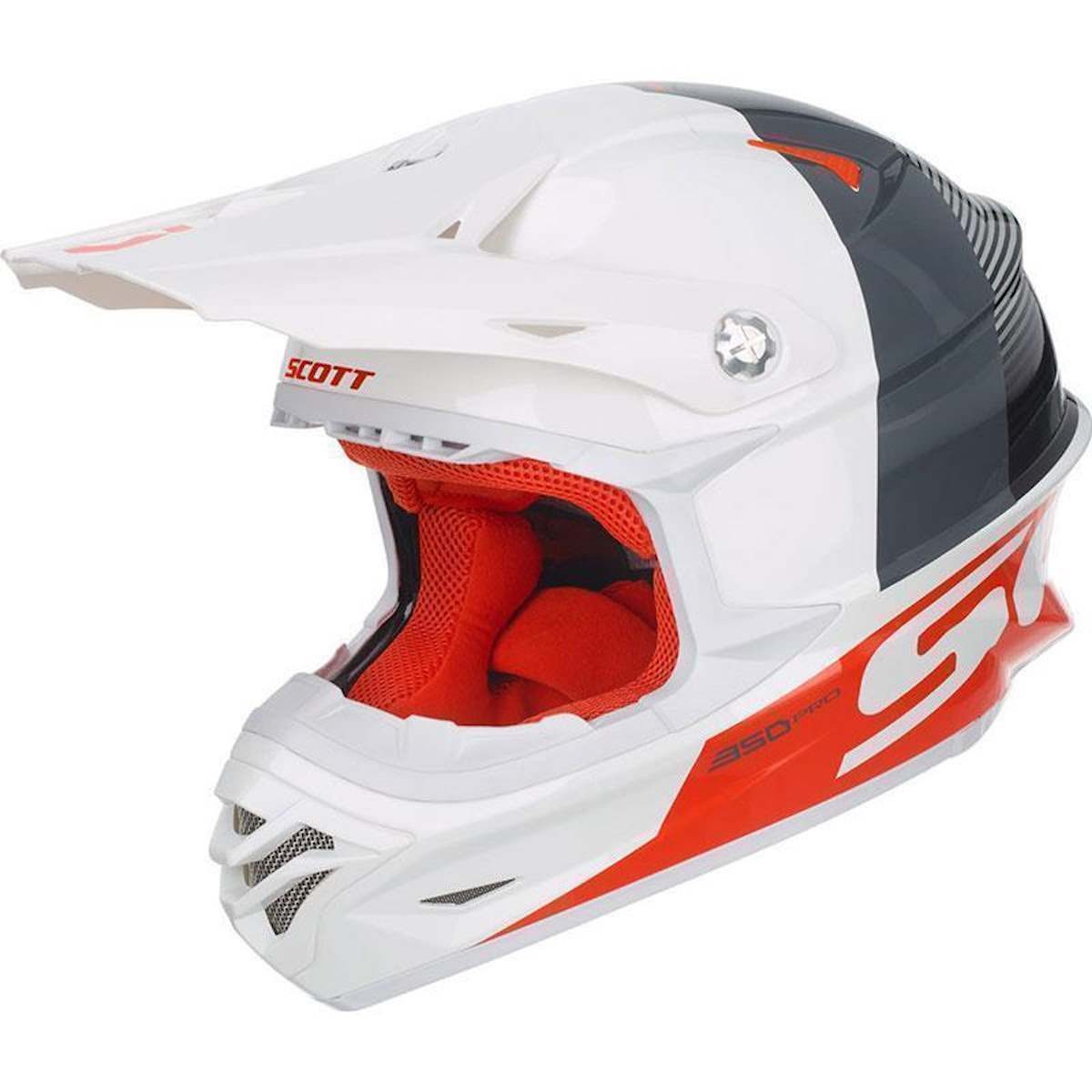Scott Motorradhelm Scott 350 Pro Track weiß / orange Crosshelm XXL (1er Set)