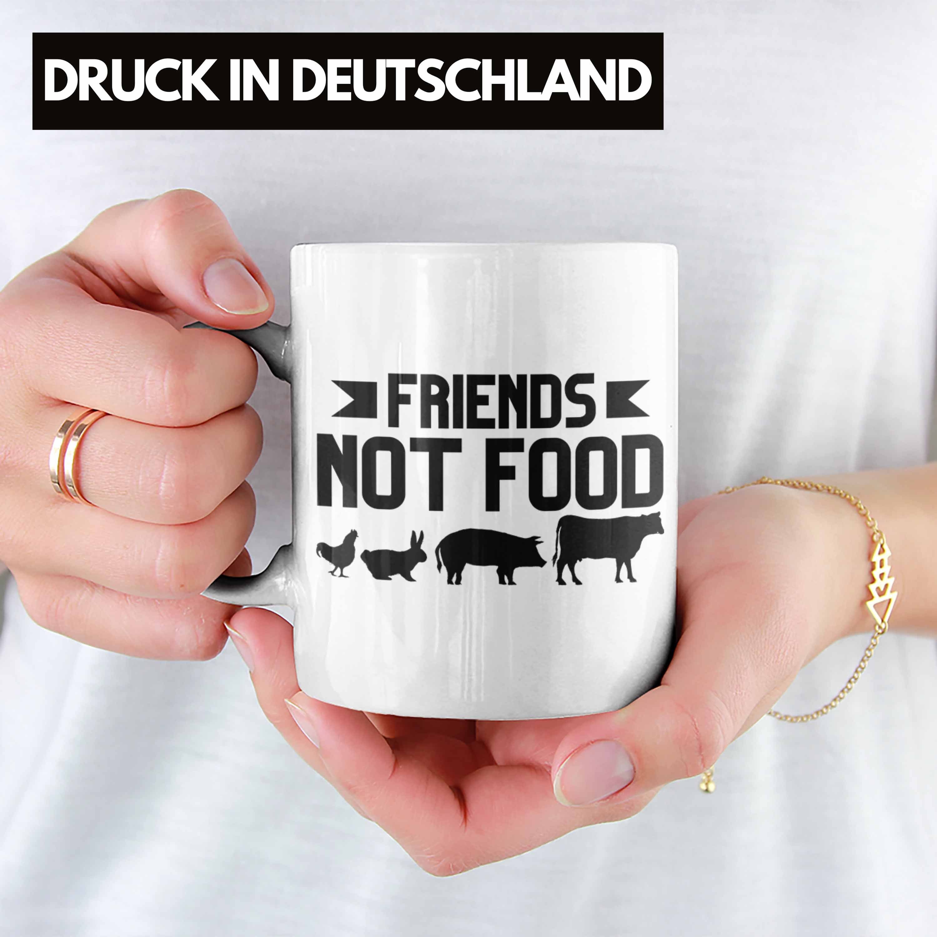 Spruch Not Trendation Vegan Lustiger Trendation Weiss Spruch Tasse Food Geschenkidee Lebensweise Geschenk - Vegane Tasse Friends Veganer