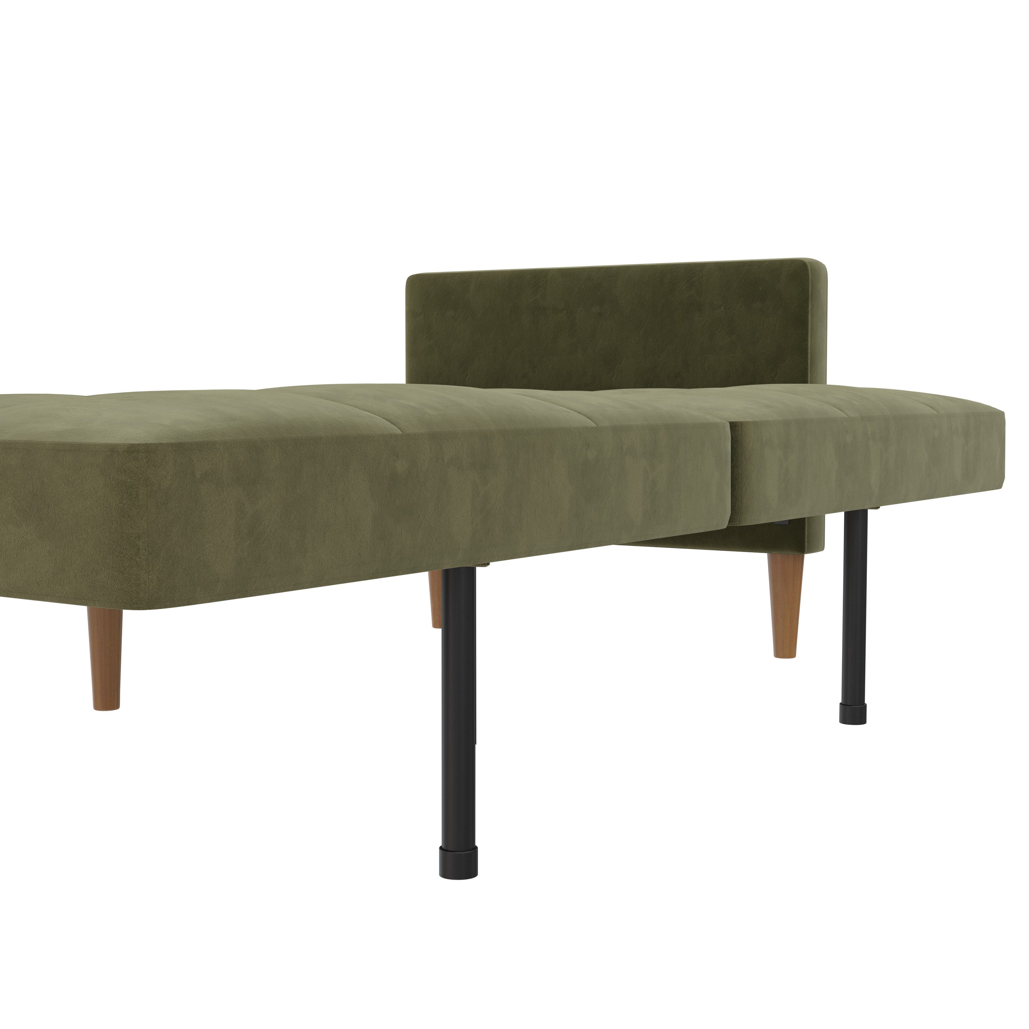 loft24 Schlafsofa Lillian, Schlafcouch modern, 3-Sitzer, Gästebett Sofa, Klappsofa, Samt