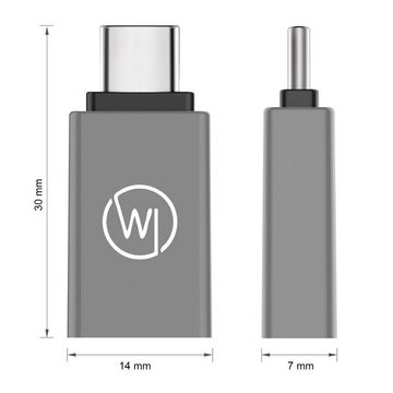 Wicked Chili 1X USB C auf USB A SuperSpeed Alu Adapter (max. 5 Gbps) USB-Adapter USB-C zu USB-A, USB Adapter für Handy mit USB C Anschluss, kompatibel mit Samsung Gal