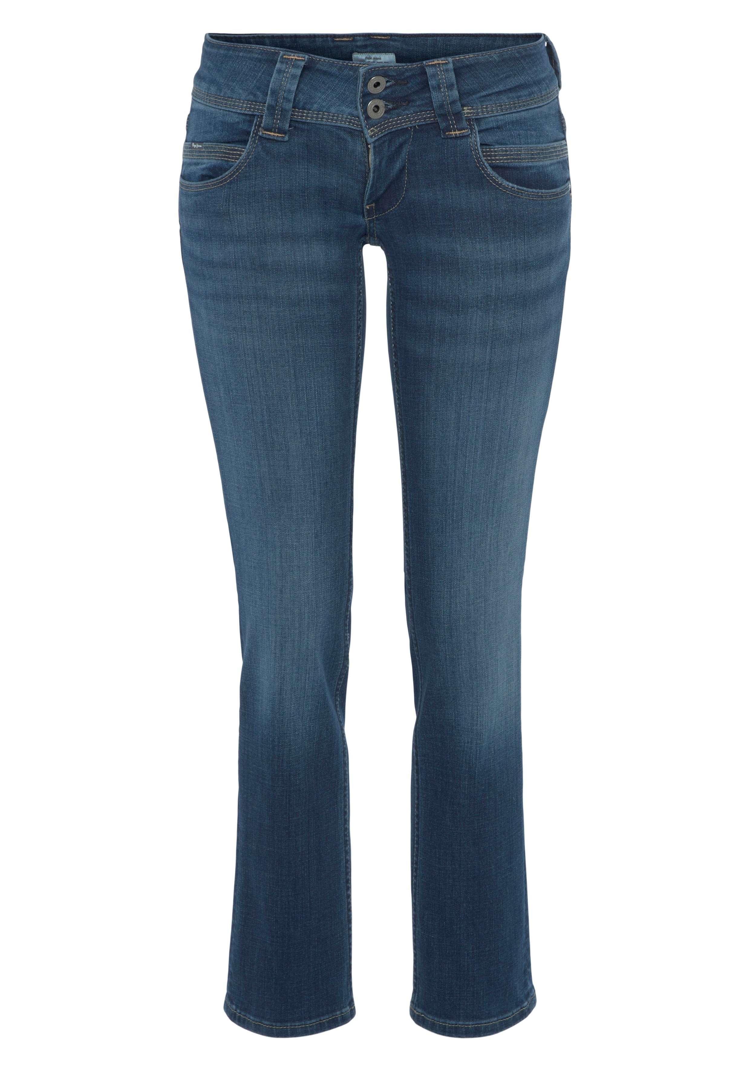 Jeans VENUS mit Badge Regular-fit-Jeans used mid Pepe blue