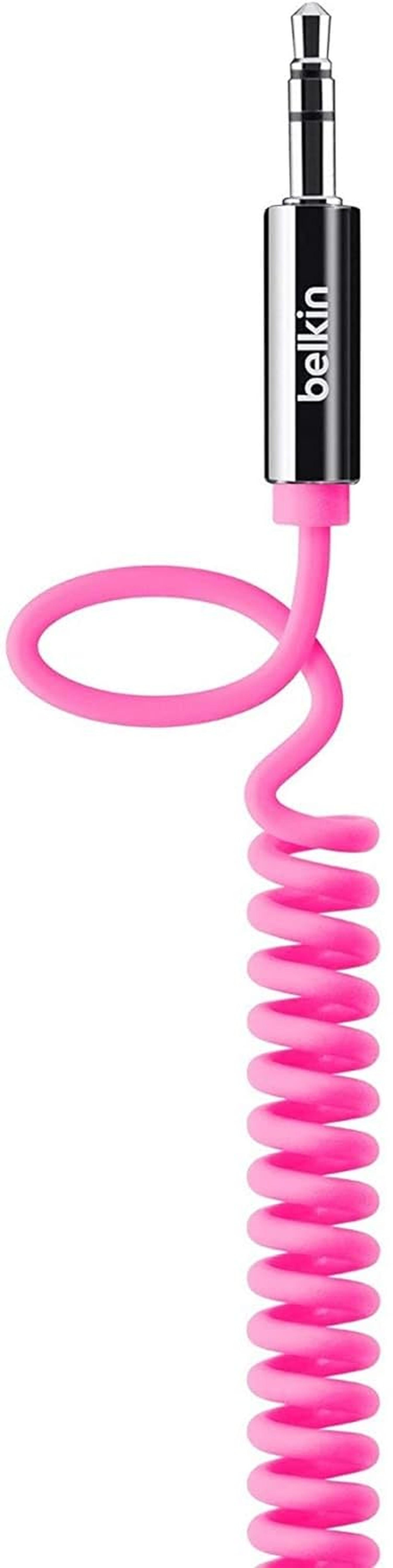 Belkin Audio Spiralkabel 3,5mm Klinken AUX Kabel Stereo Musik Audio-Kabel