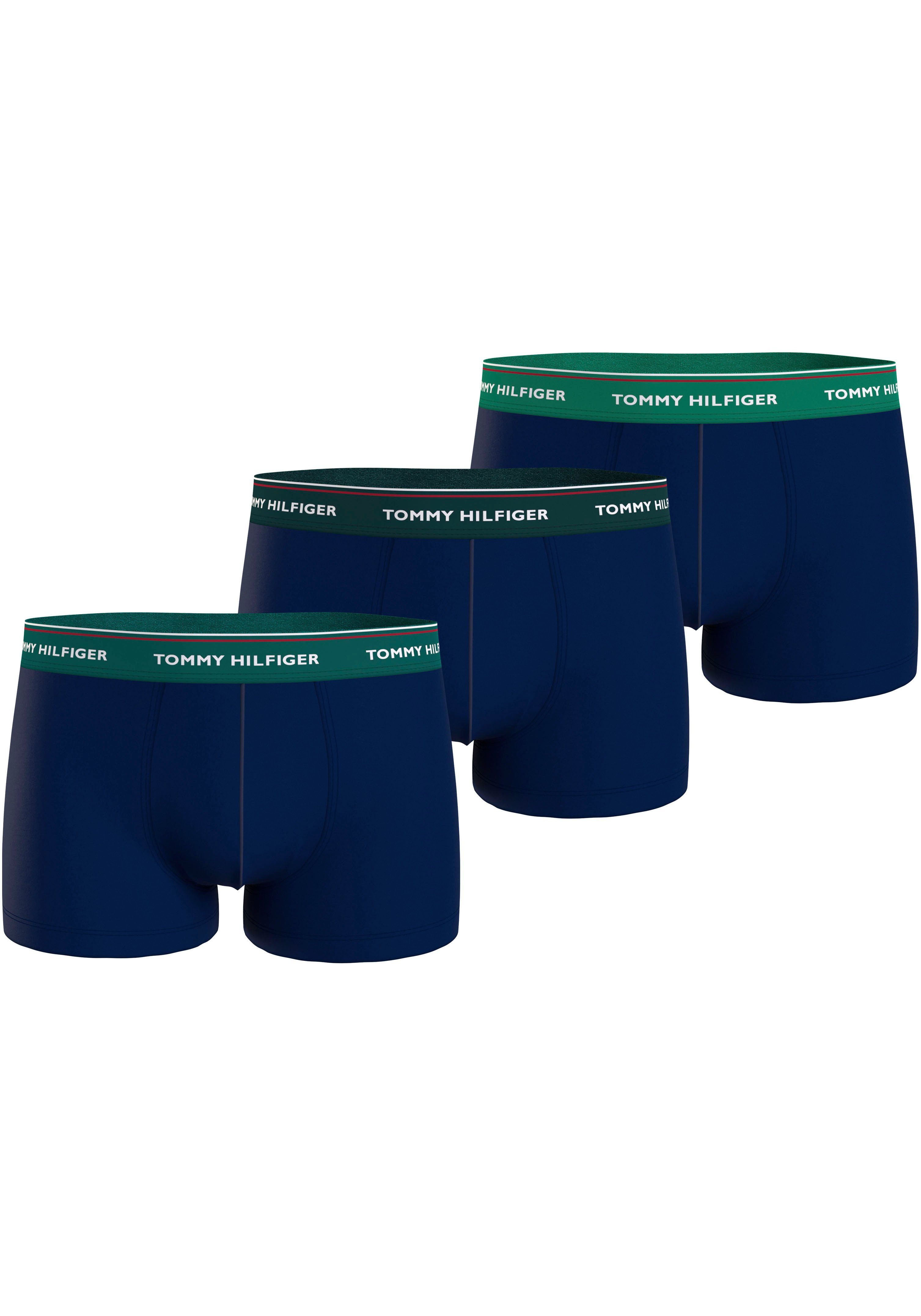 Tommy Hilfiger Underwear Trunk 3P Logo-Elastikbund mit TRUNK Emeral/C WB Gr (Packung, 3er-Pack) Dp Green/Courtside