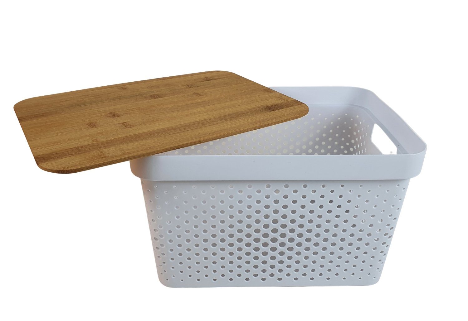 sesua Aufbewahrungsbox Aufbewahrungskorb 17L mit Bambusdeckel günstig online kaufen