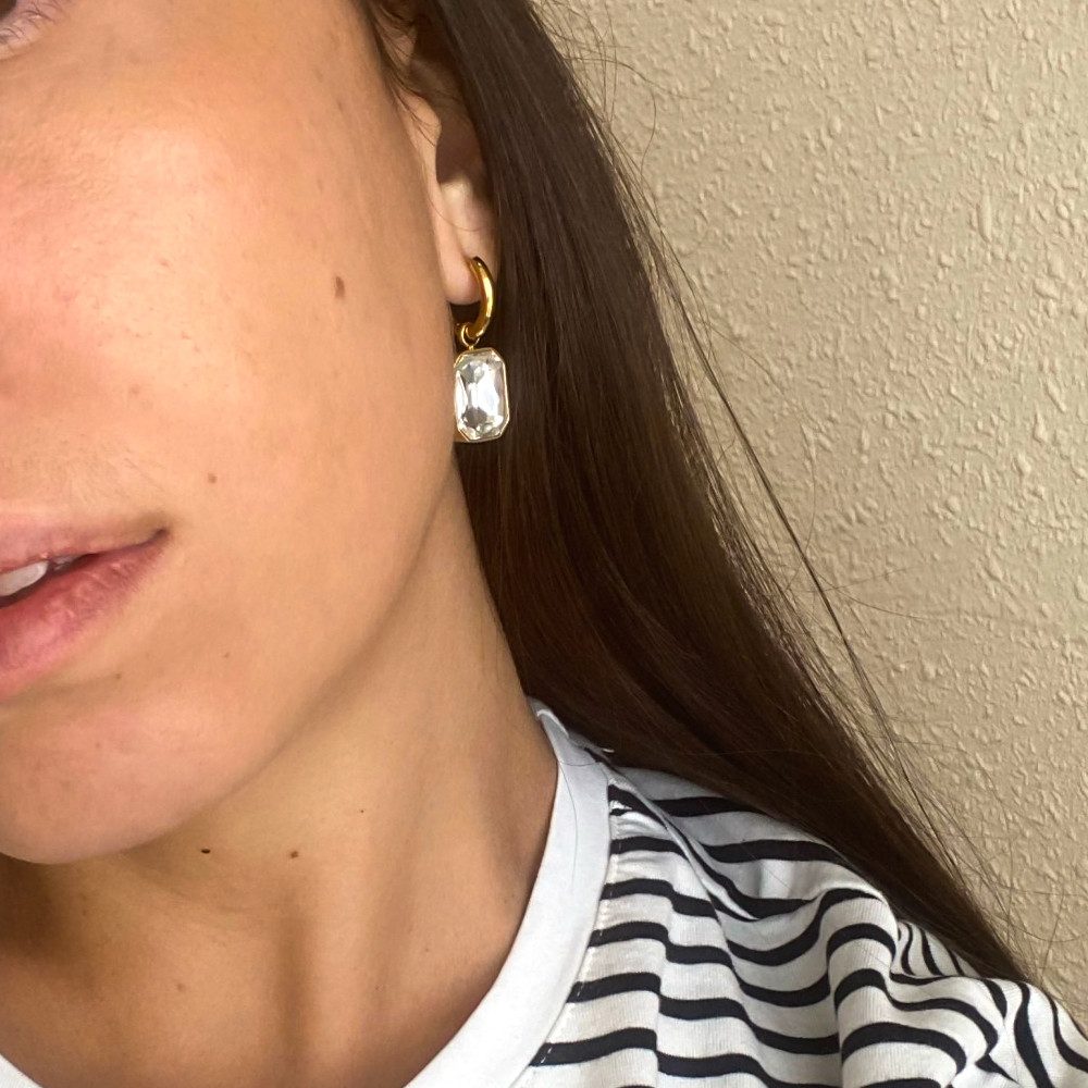 SHELAGO Paar Creolen mit Zirkon Einhänger - Basic Ohrringe mit abnehmbaren günstig online kaufen