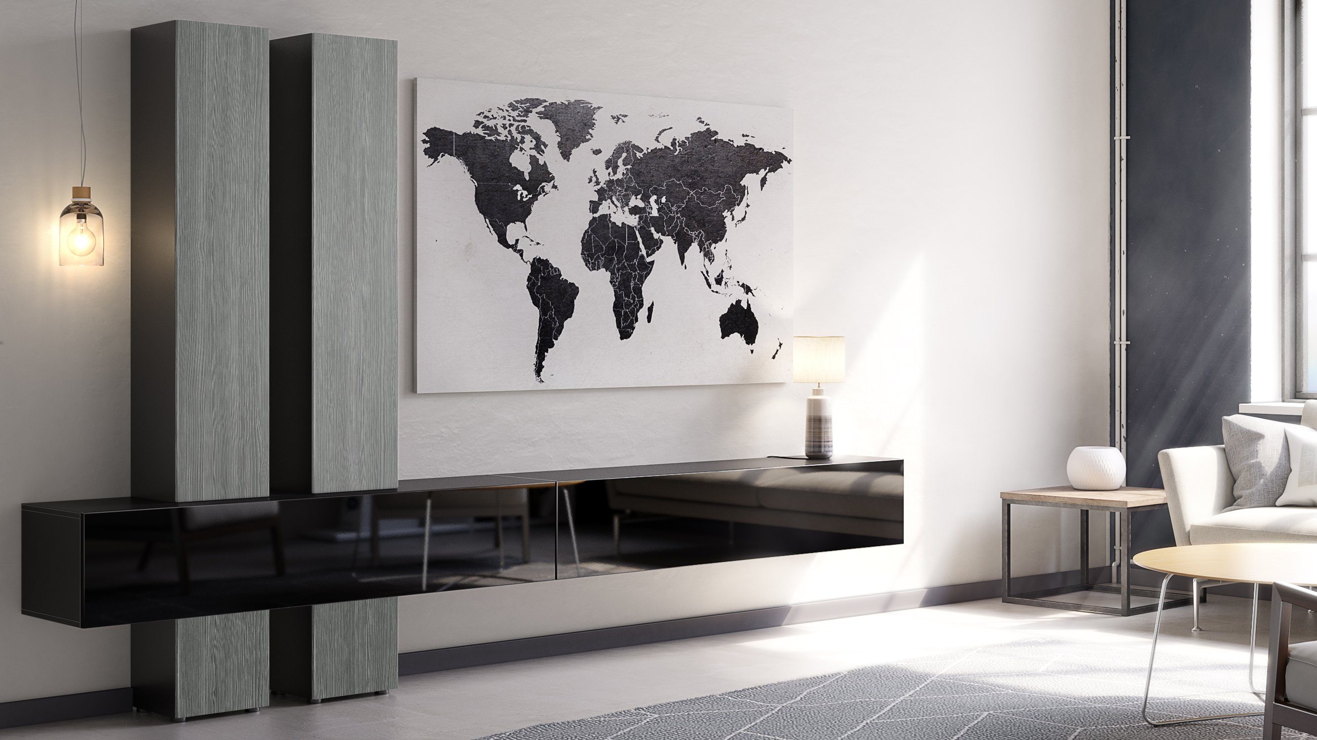 Vladon Wohnwand Moja, (Anbauwand, mit Rückwand günstig online kaufen