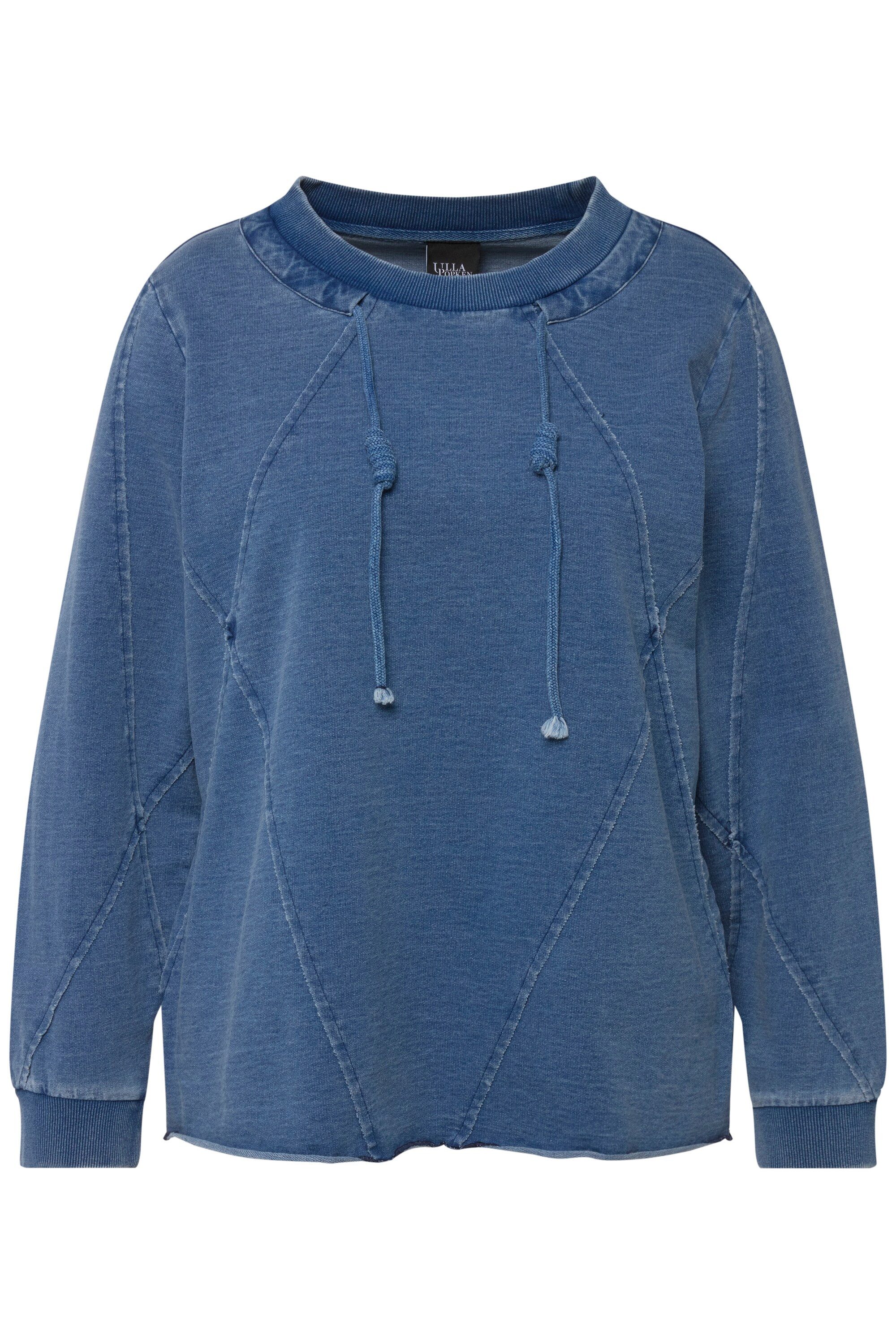 Ulla Popken Sweatshirt Sweatshirt Schmucknähte offenkantig Rundhals günstig online kaufen