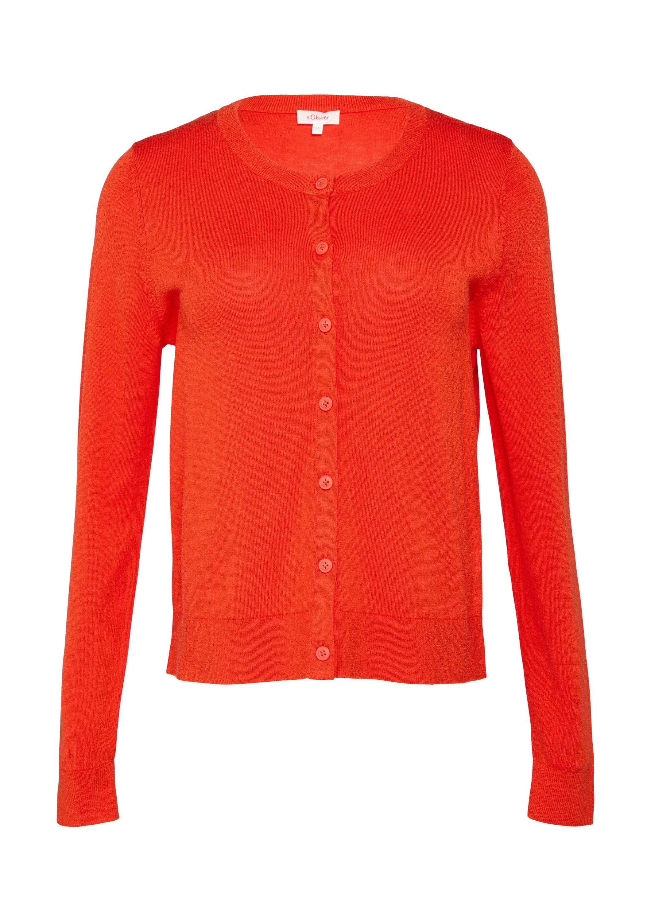 s.Oliver Cardigan Strickjacke Rundhals-Strickjacke mit Knopfleiste günstig online kaufen