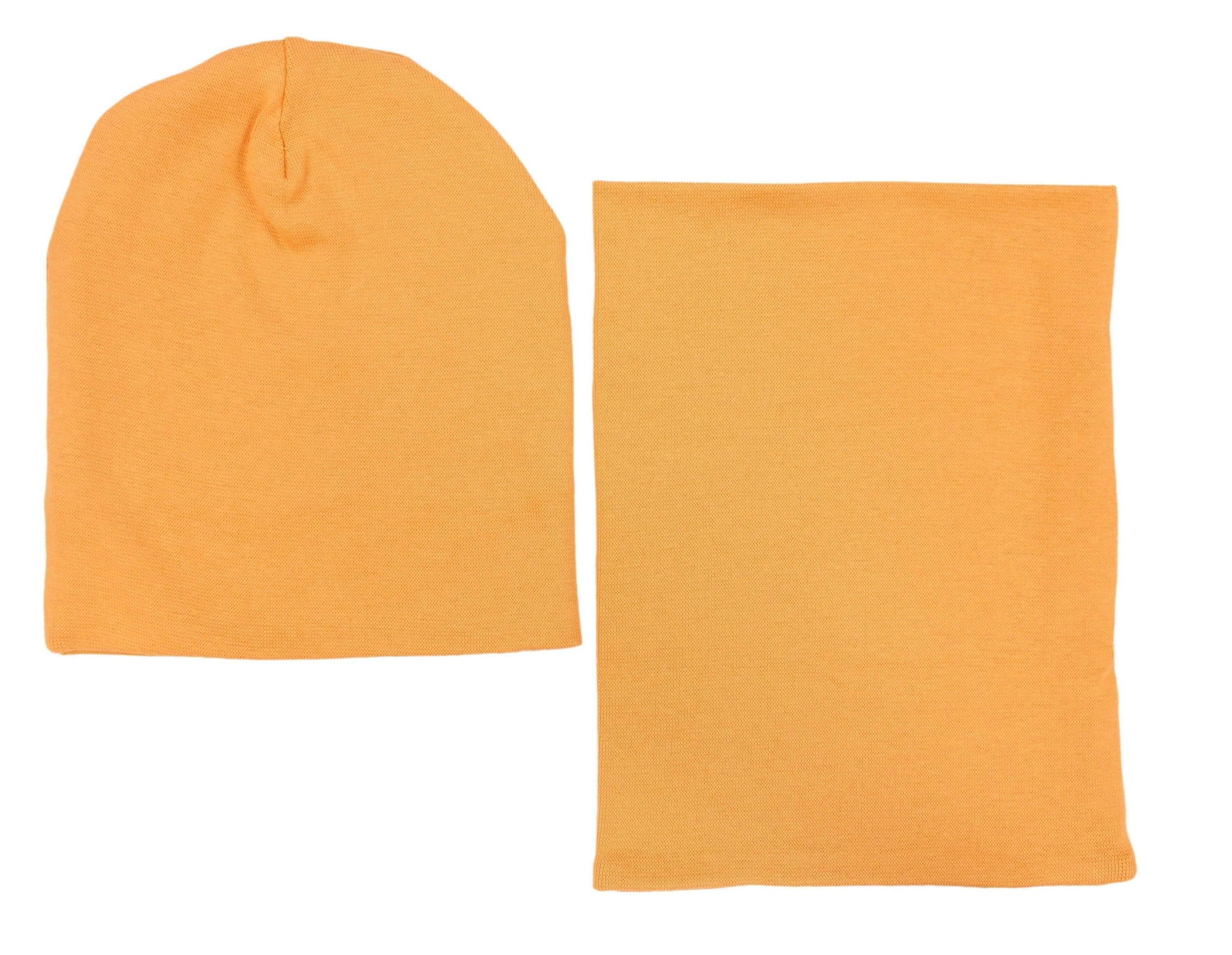 TupTam Beanie Kinder Beanie Mütze Schlauchschal Set aus Jersey und Rippstoff