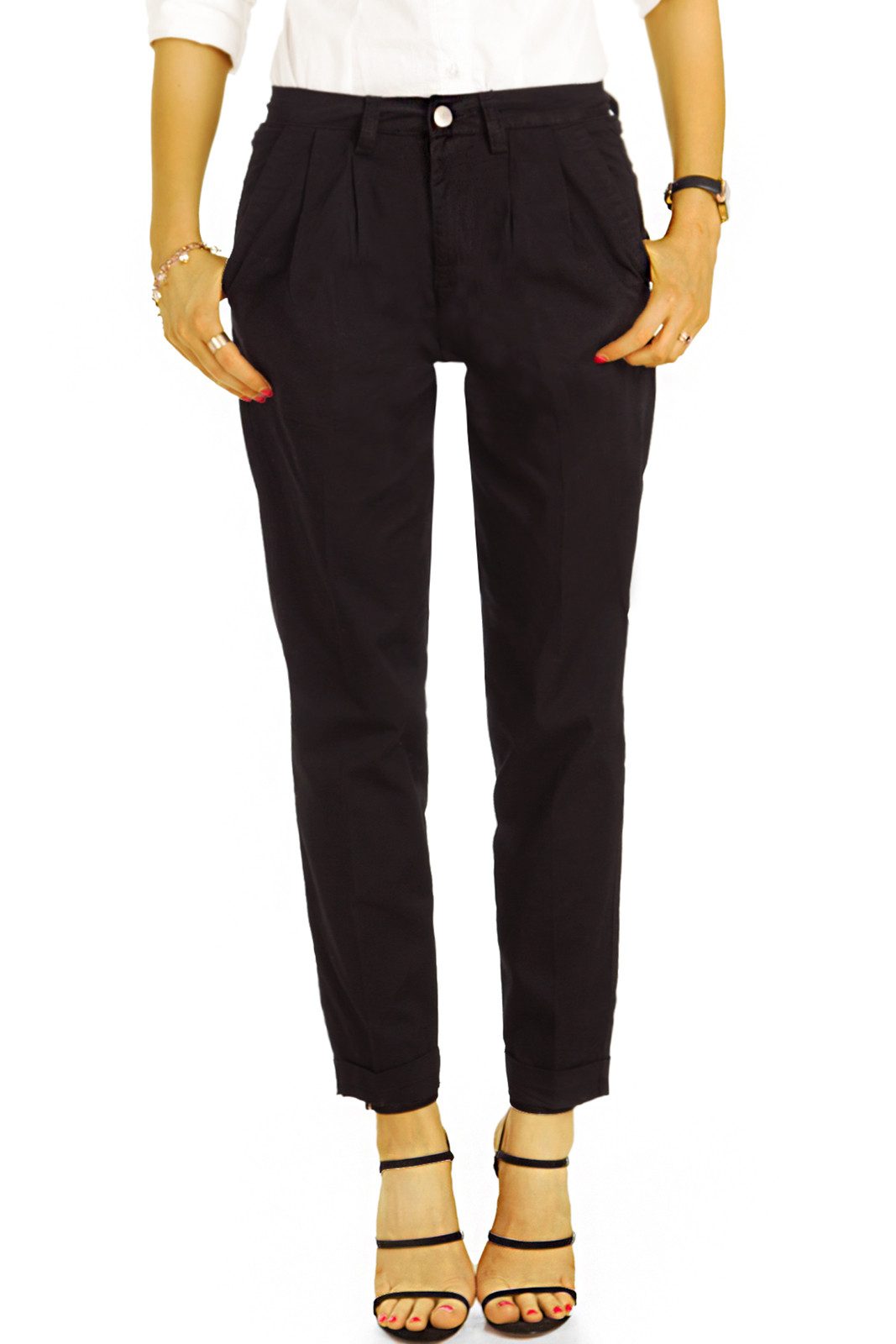 be styled Chinohose Medium Waist Tapered bunte Chinohose - Damen - j20L-1 mit Stretch-Anteil